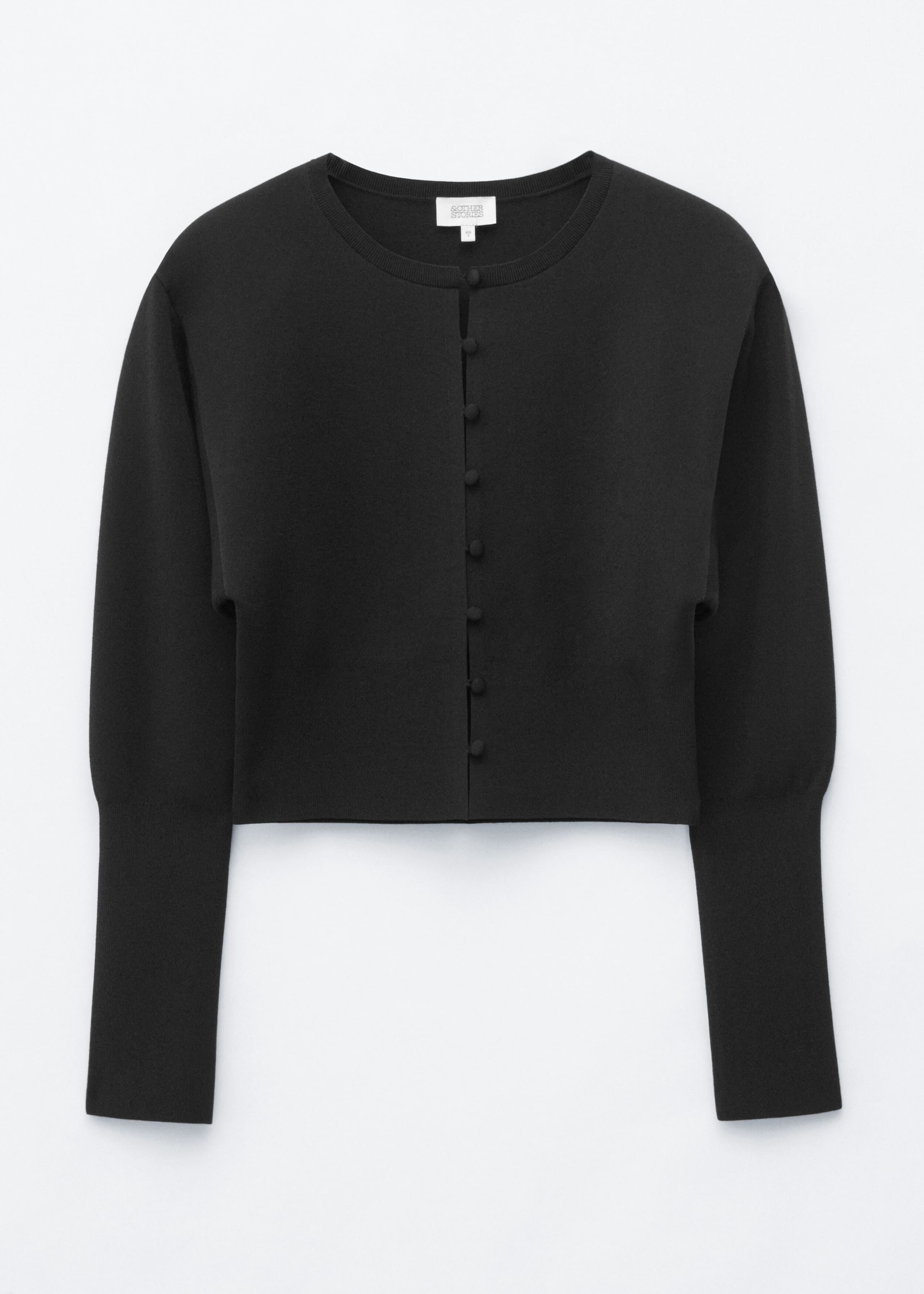 Button Loop Slim Cardigan - Black - Still Life