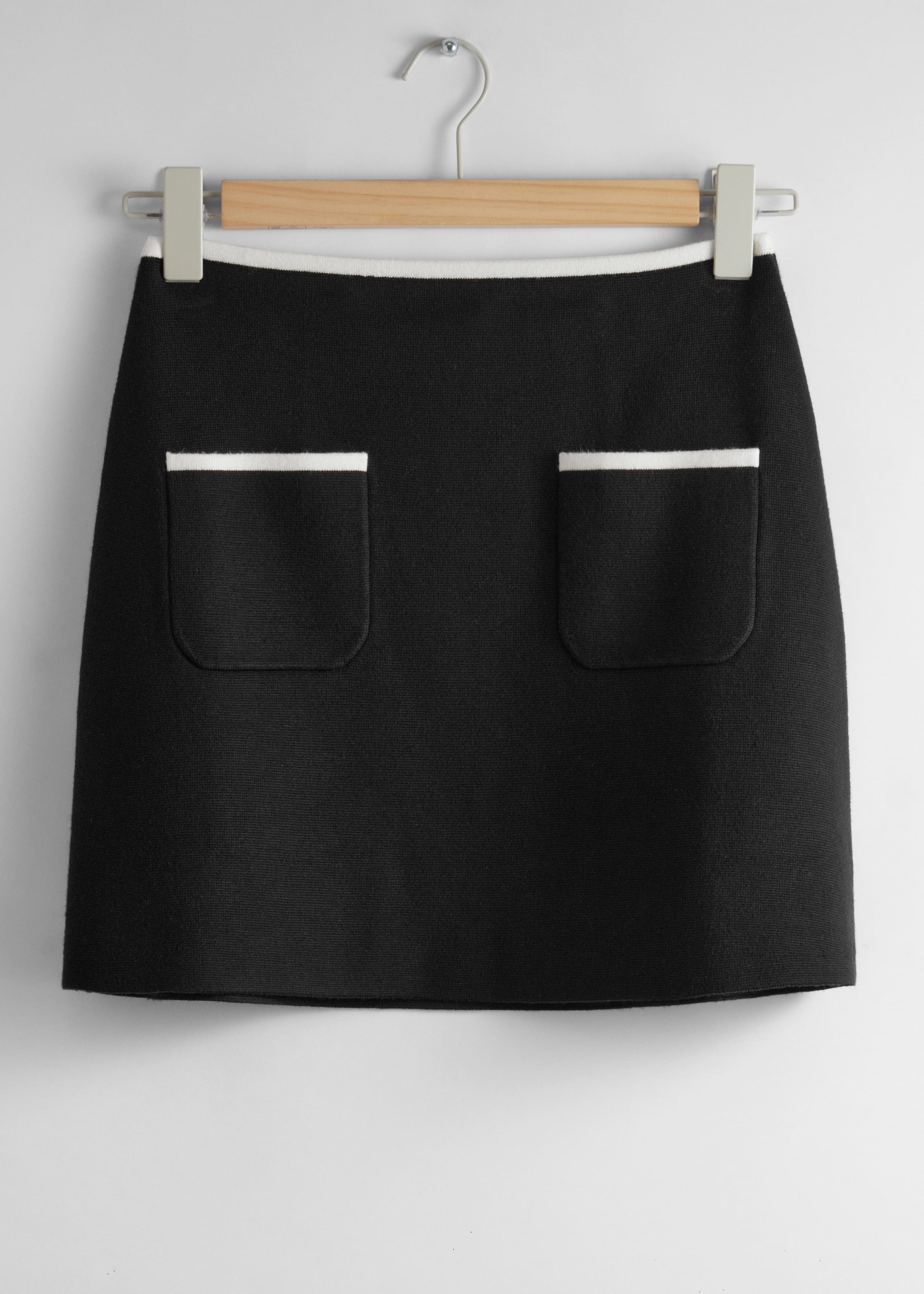 Patch Pocket Mini Skirt - Black - Still Life