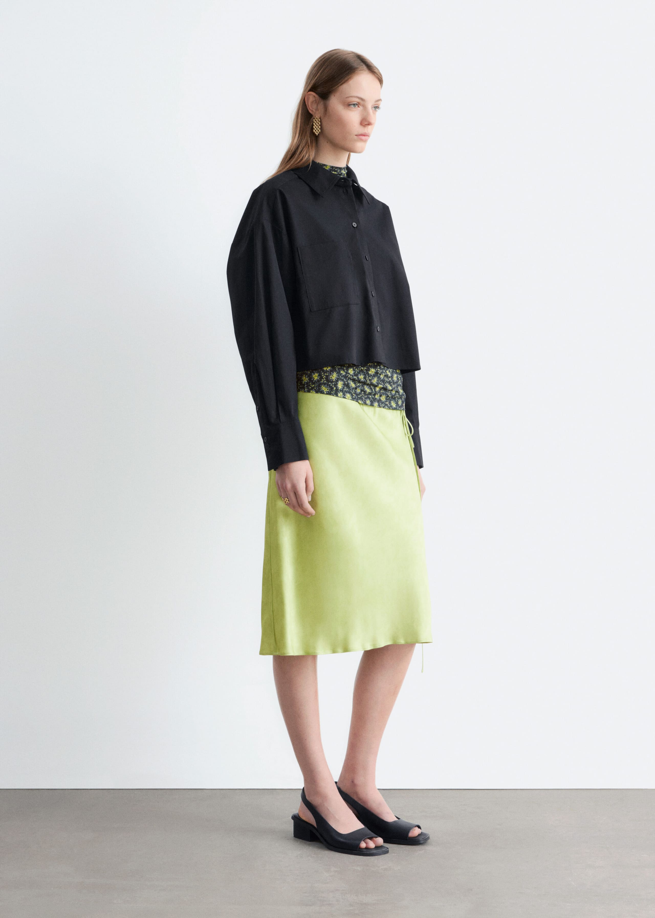 Image of Kurze Oversized-Bluse aus Baumwolle