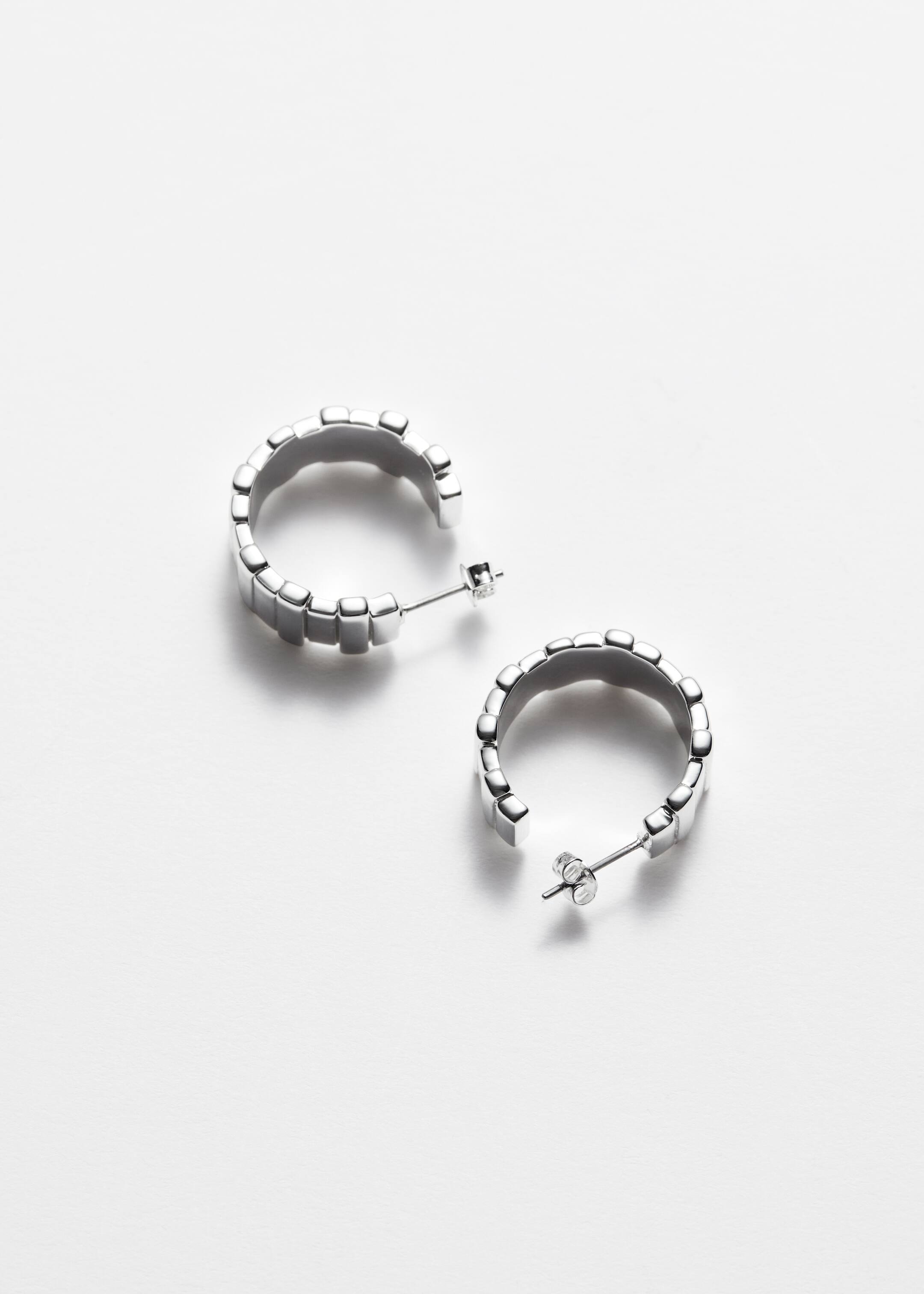 View larger image: Delicate Fractal Hoop Earrings - Silver - Ladies | H&M GB 2