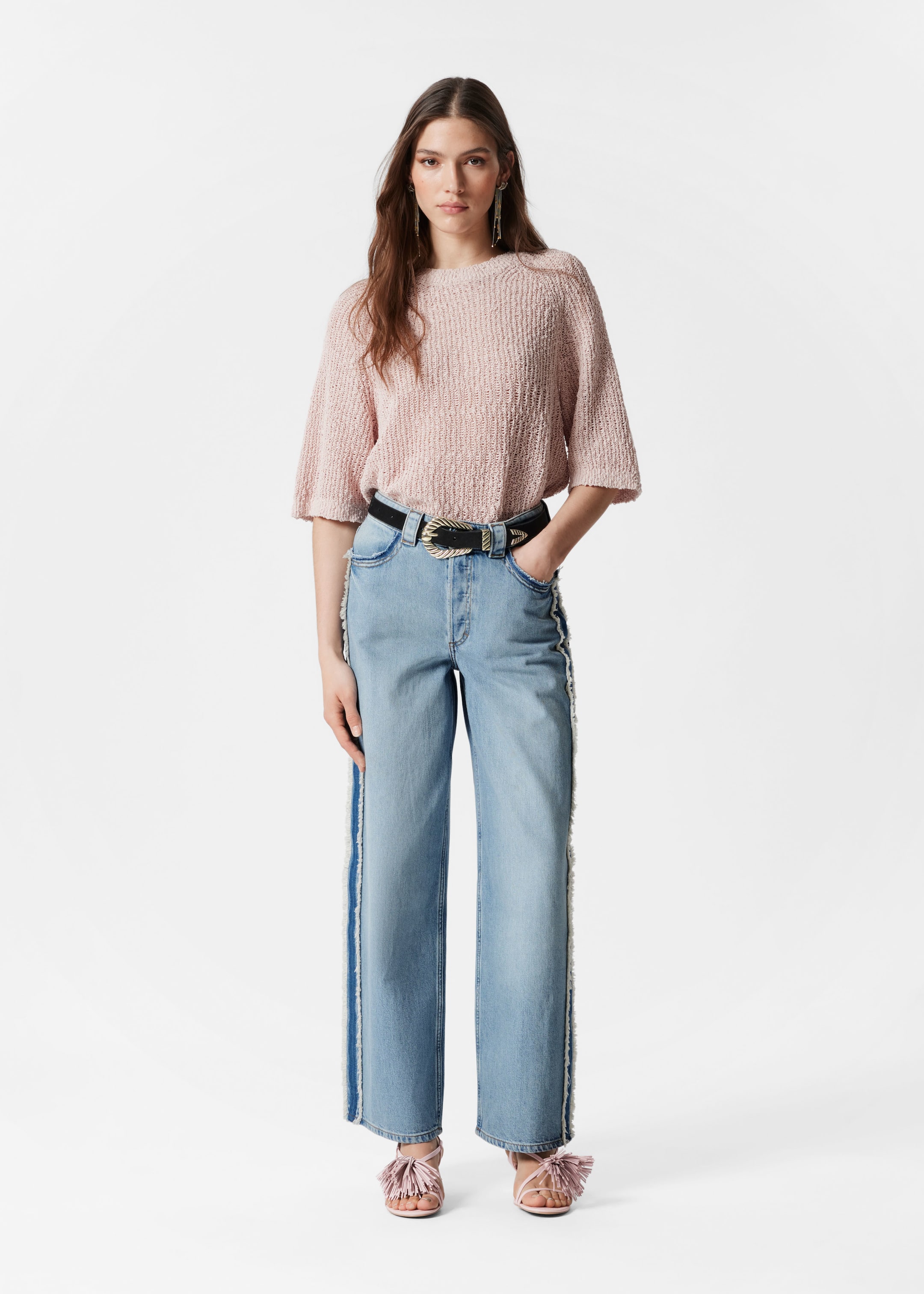 Agrandir l'image: T-shirt en maille de soie mélangée - Rose poudré - FEMME | H&M FR 2
