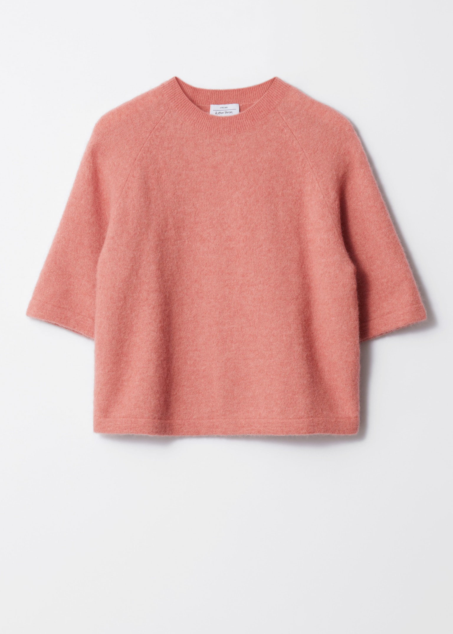 Haut en maille d’alpaga mélangé - Corail/Taupe/Bleu poudré/Avoine/Bordeaux/Rouge/Pêche/Gris/Noir/Bleu/Bleu clair/Rose doux