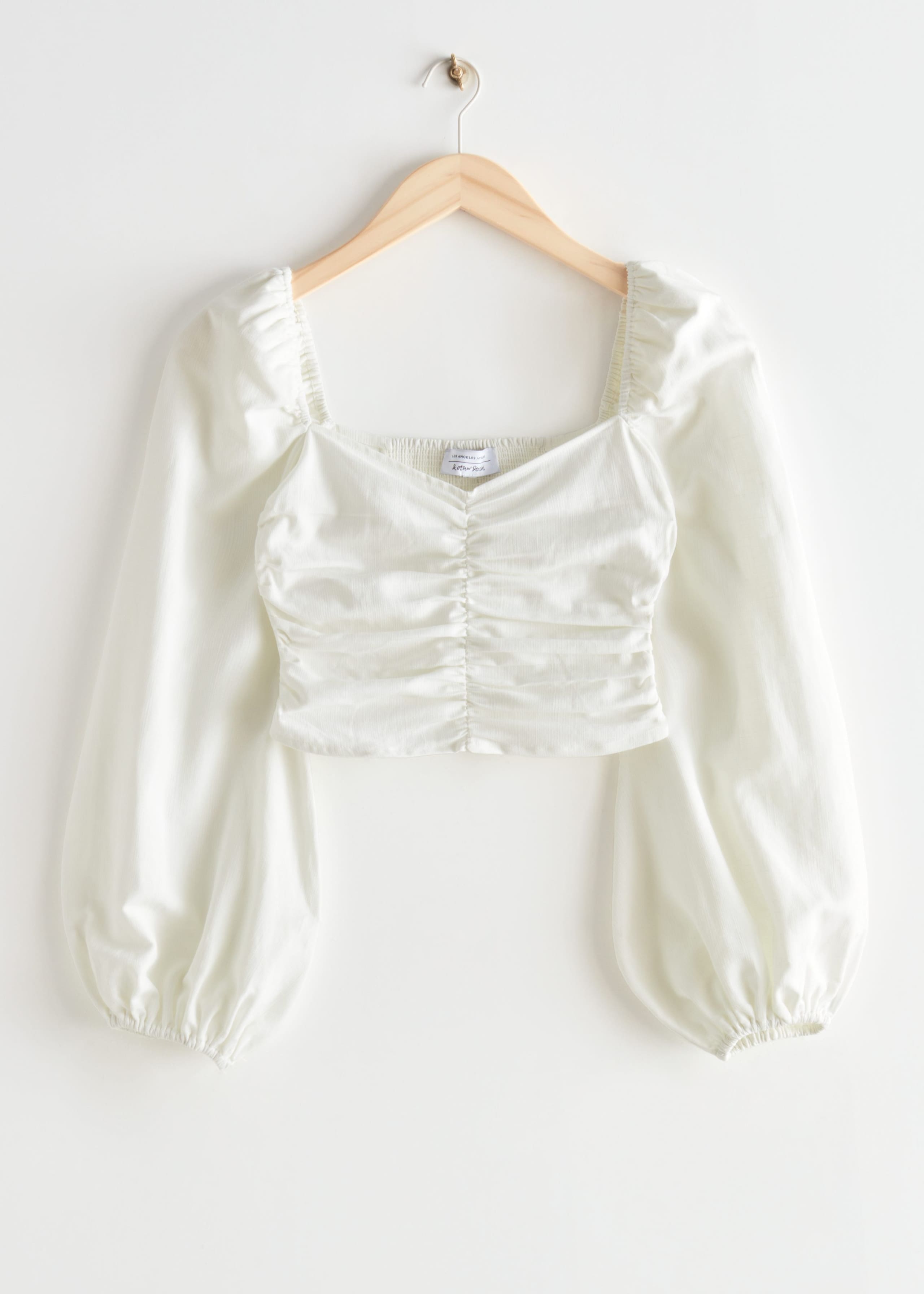 Cropped Puff Sleeve Top - Black - Natura morta