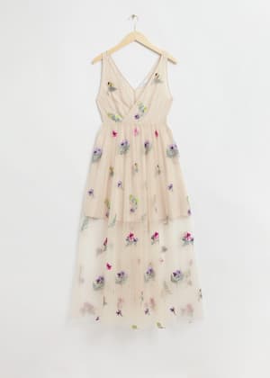 Light Beige Floral Embroidery