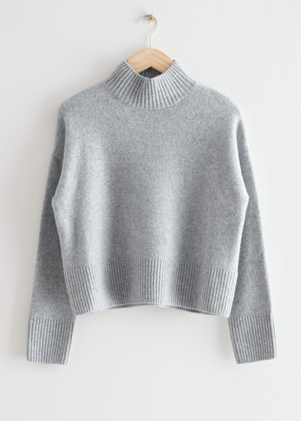 Cropped Mock Neck Sweater - Green - Natura morta