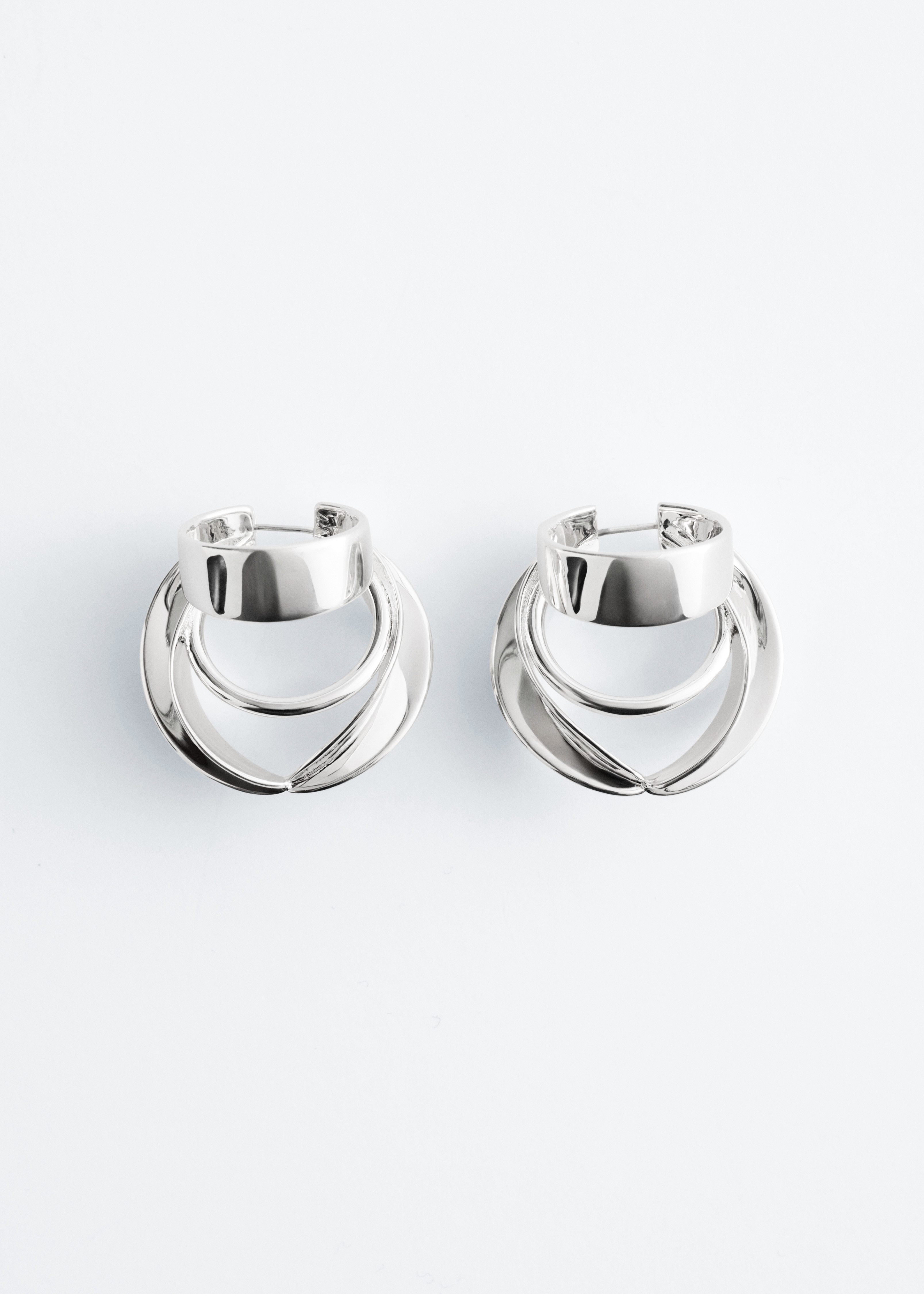 Plastische Creolen - Silber/Gold