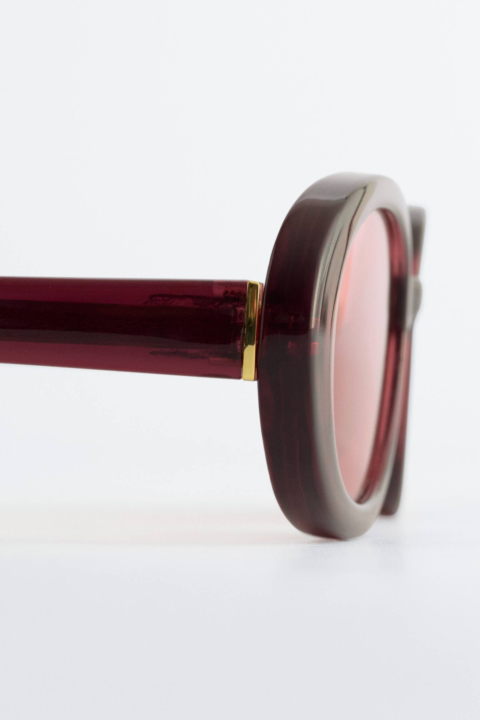 Γυαλιά Ηλίου Με Λεπτό Οβάλ Σκελετό - Μπορντό/Μαύρο - 2