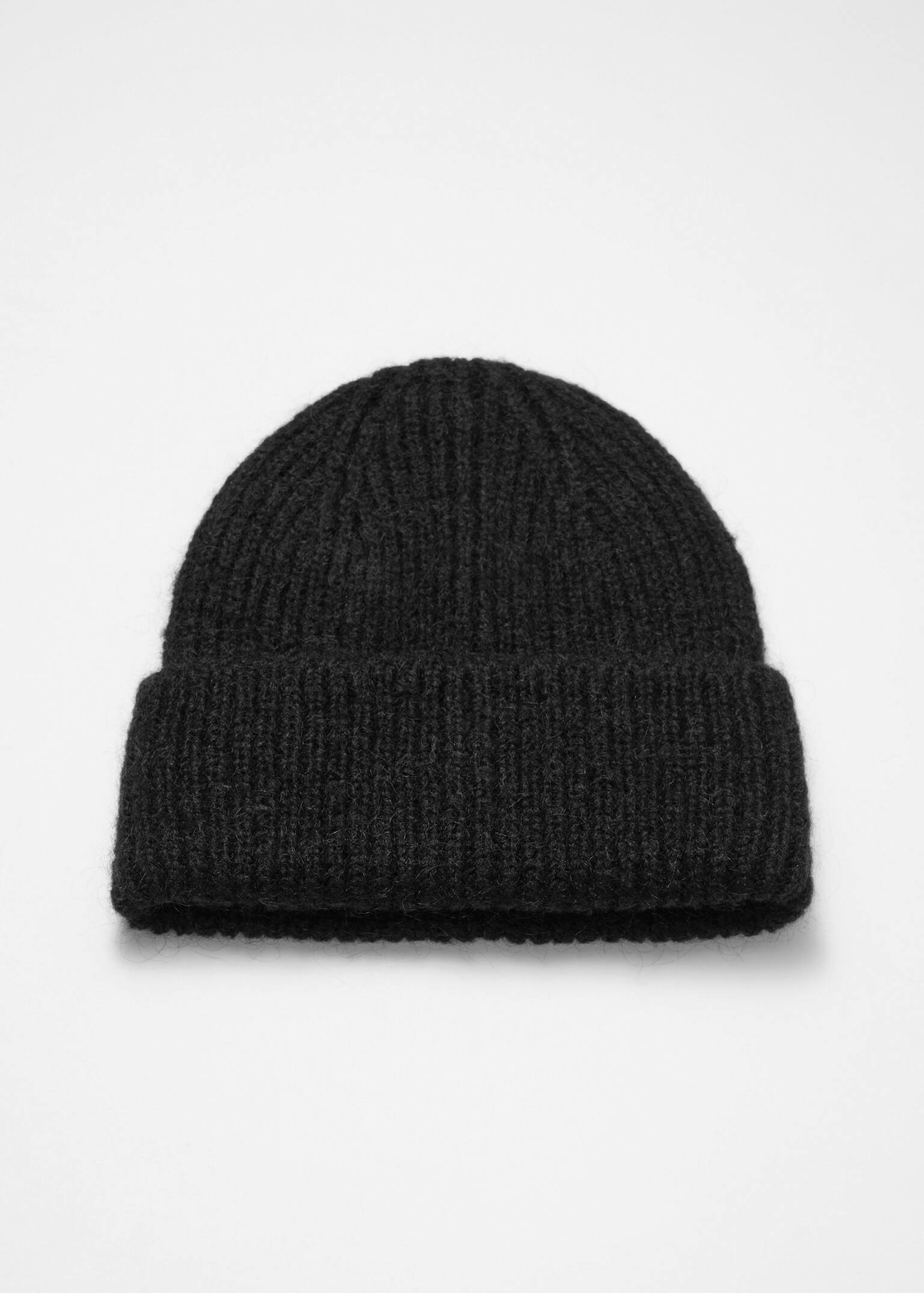 Beanie aus Wollmischung - Schwarz/Weinrot/Weinrot/Blau gestreift/Rot/Zitrone/Mahagoni/Taubenblau/Beige/Rosa