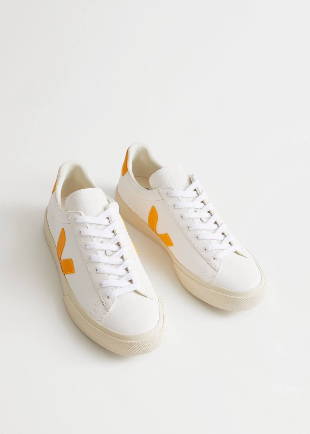 Skórzane sneakersy Veja Campo – Biały/Beżowy – Martwa natura