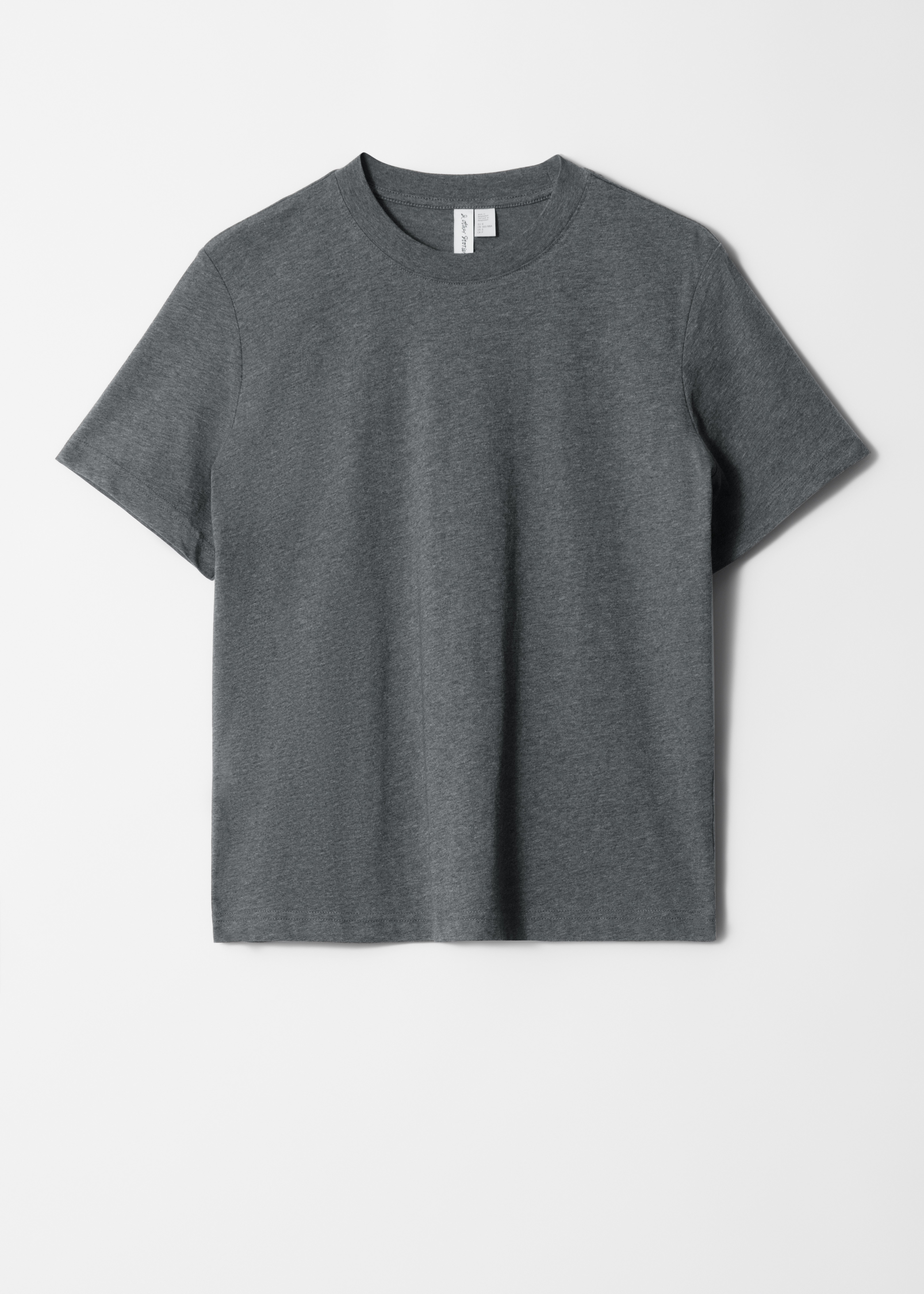 T-Shirt mit Rundhalsausschnitt - Dunkelgrau meliert/Weiß/Graubraun/Rot/Schwarz/Hellgrün