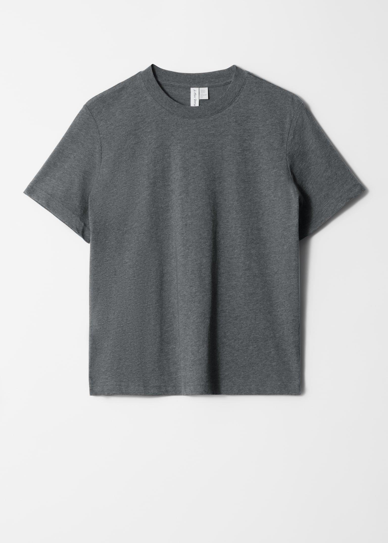 T-shirt met ronde hals - Donkergrijs gemêleerd/Wit/Zwart/Taupe/Rood/Lichtgroen/Donkerbruin/Vaalblauw - 2