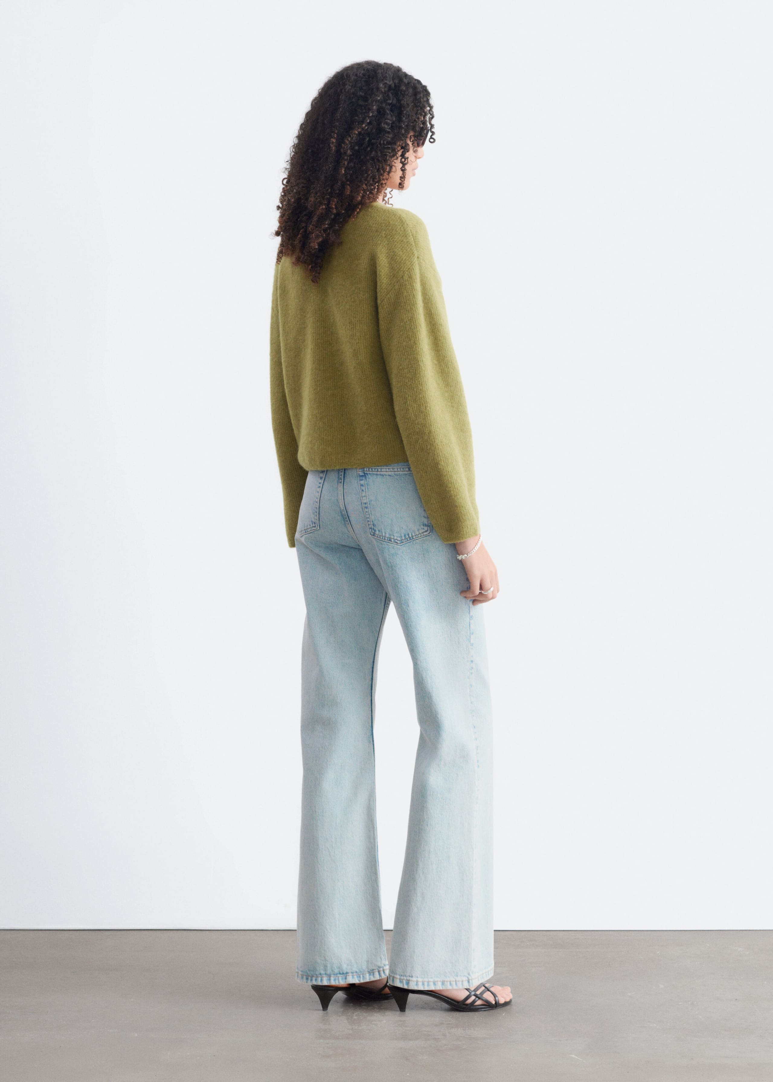 Alpaca-Blend Knitted Cardigan - Green - Still Life