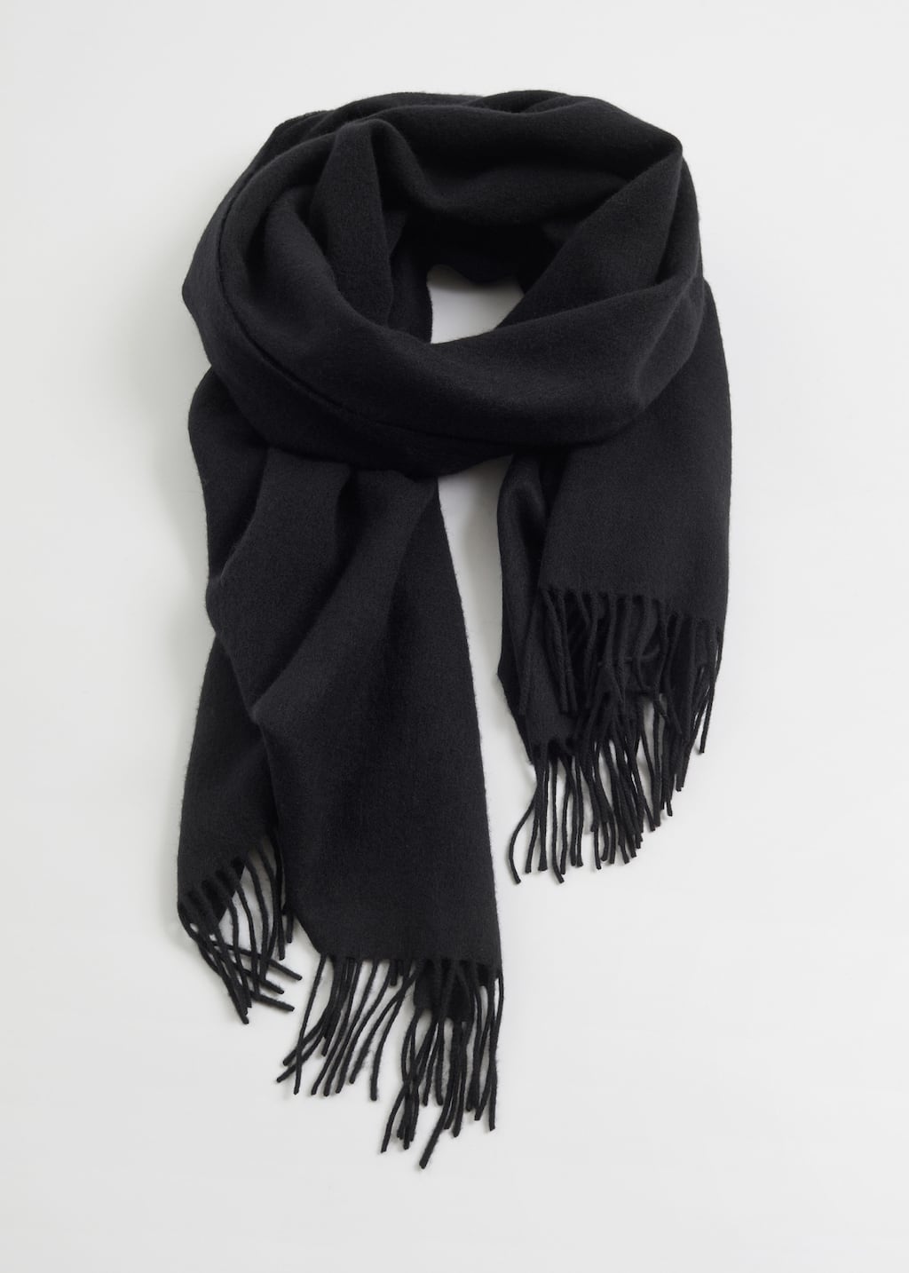 Image of Sciarpa in stile coperta in lana con frange