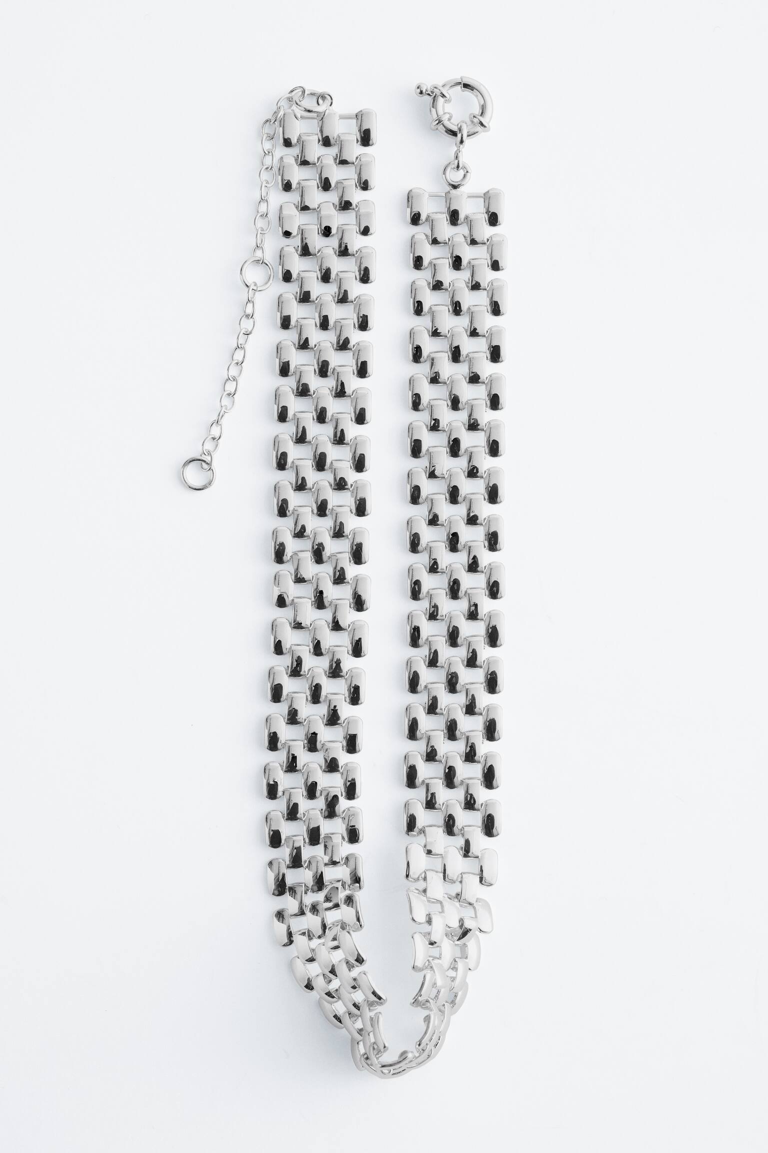 Colar gargantilha com corrente - Prateado/Dourado - 2