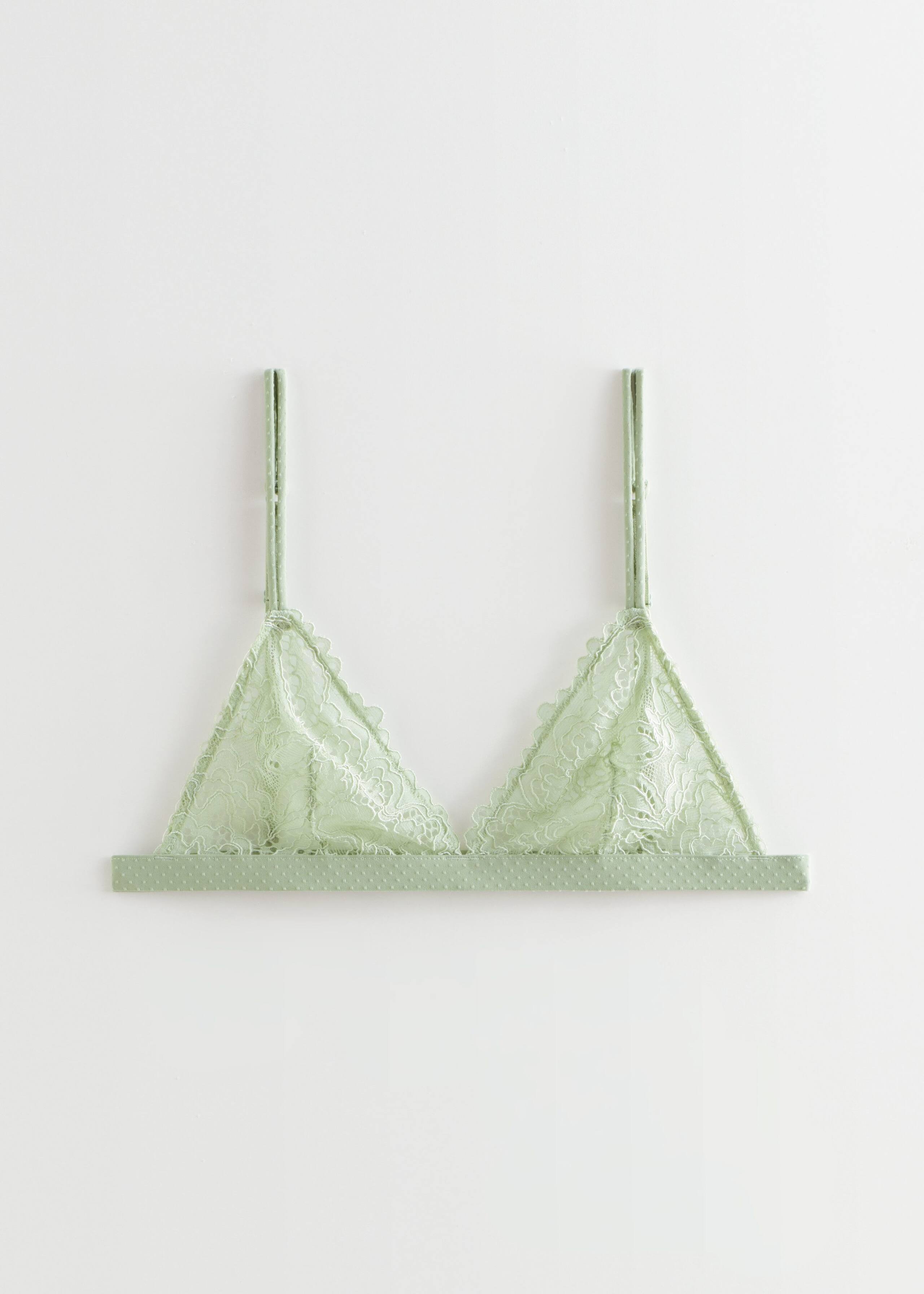 Floral Lace Soft Triangle Bra - Mint - Still Life