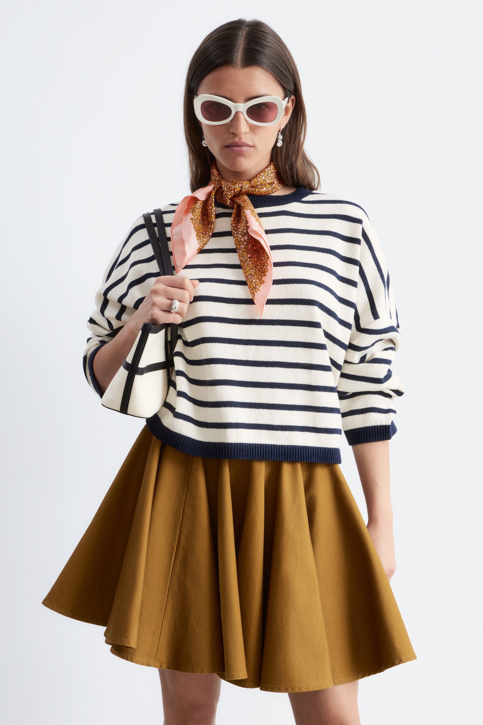 סוודר כותנה - White/Blue Stripes/White/Red Stripes/שחור - 1