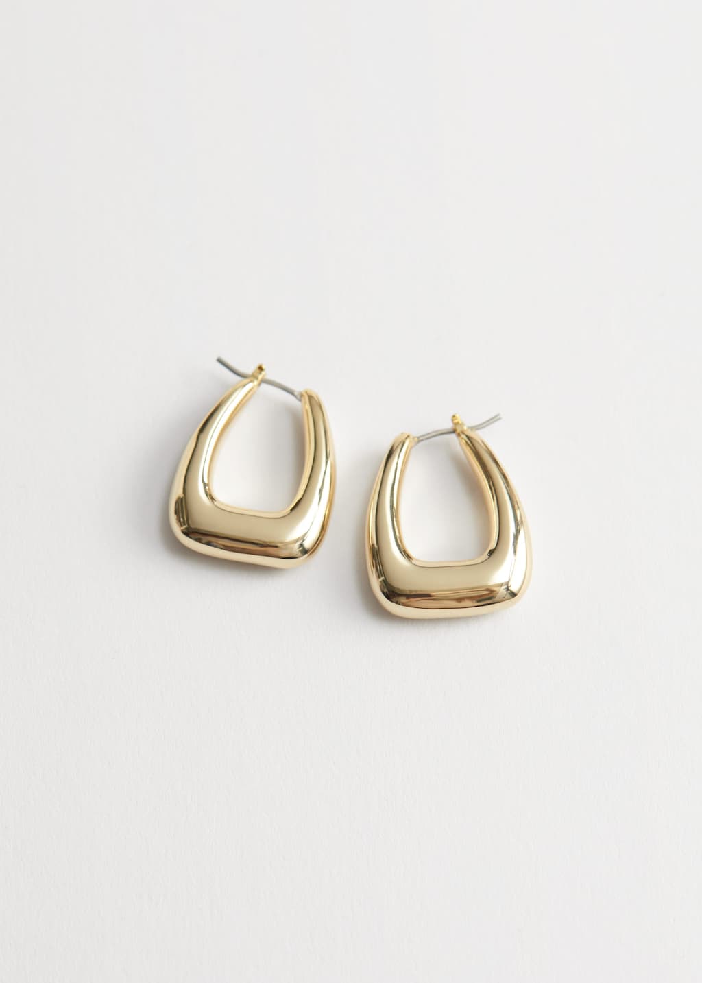 Chunky Oval Hoop Earrings - Silver - Still Life