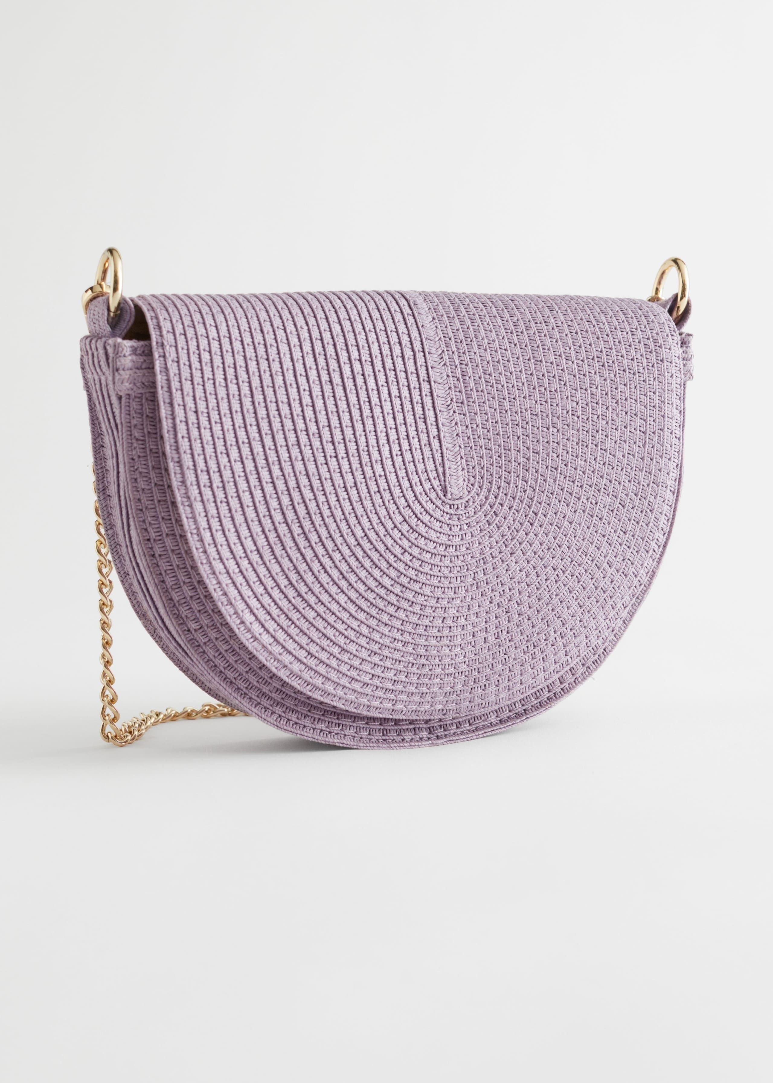 StrawCrossbodyHalfMoonBag - Purple - Natura morta