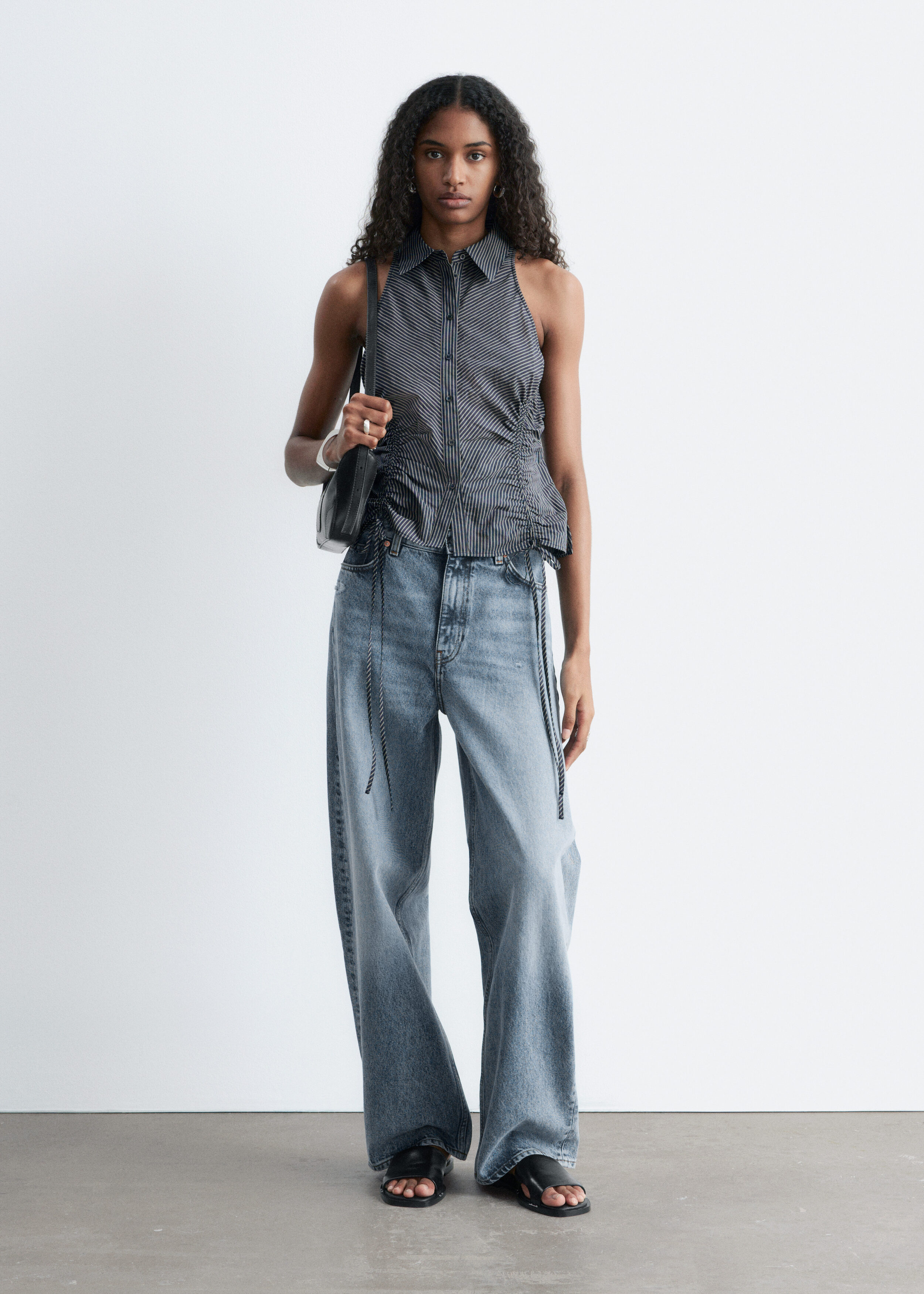 Sleeveless Drawstring Top - Navy Blue Stripes - & Other Stories US