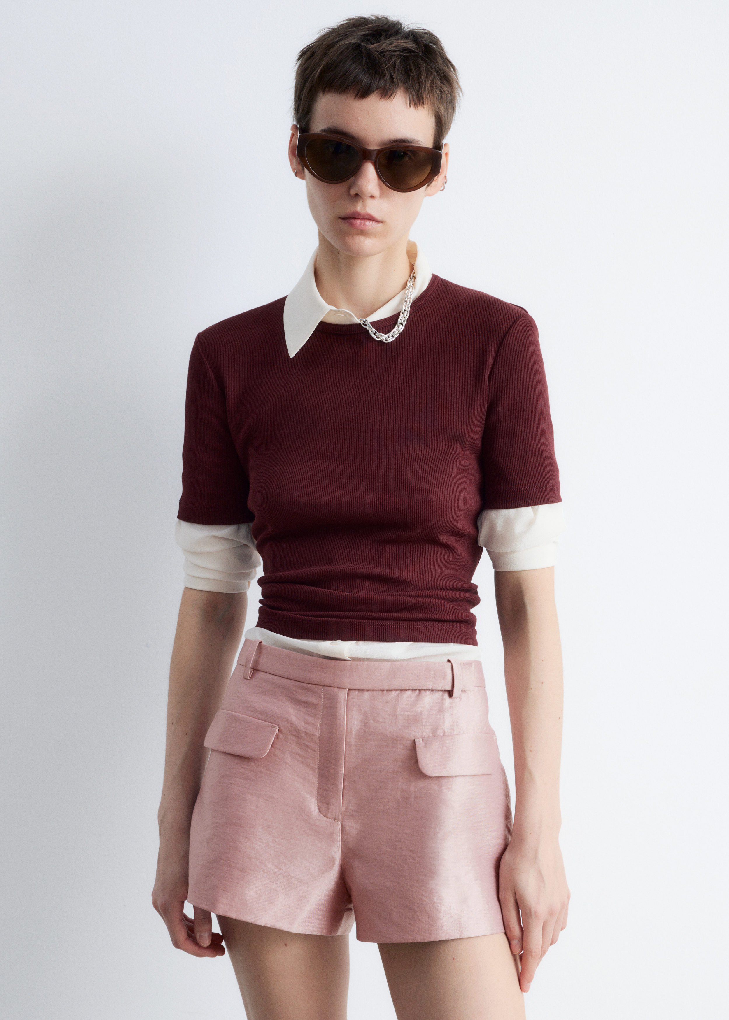 Satin Mini Shorts - Dusty Pink - Shorts - & Other Stories US