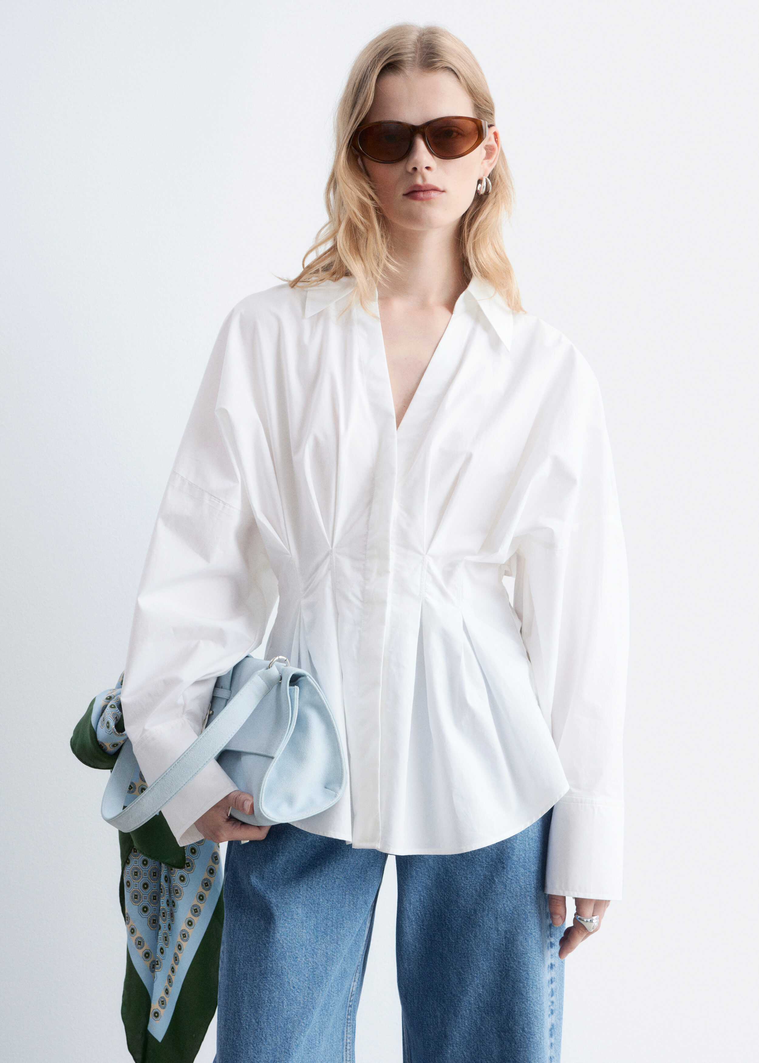 Fitted-Waist Cotton Shirt