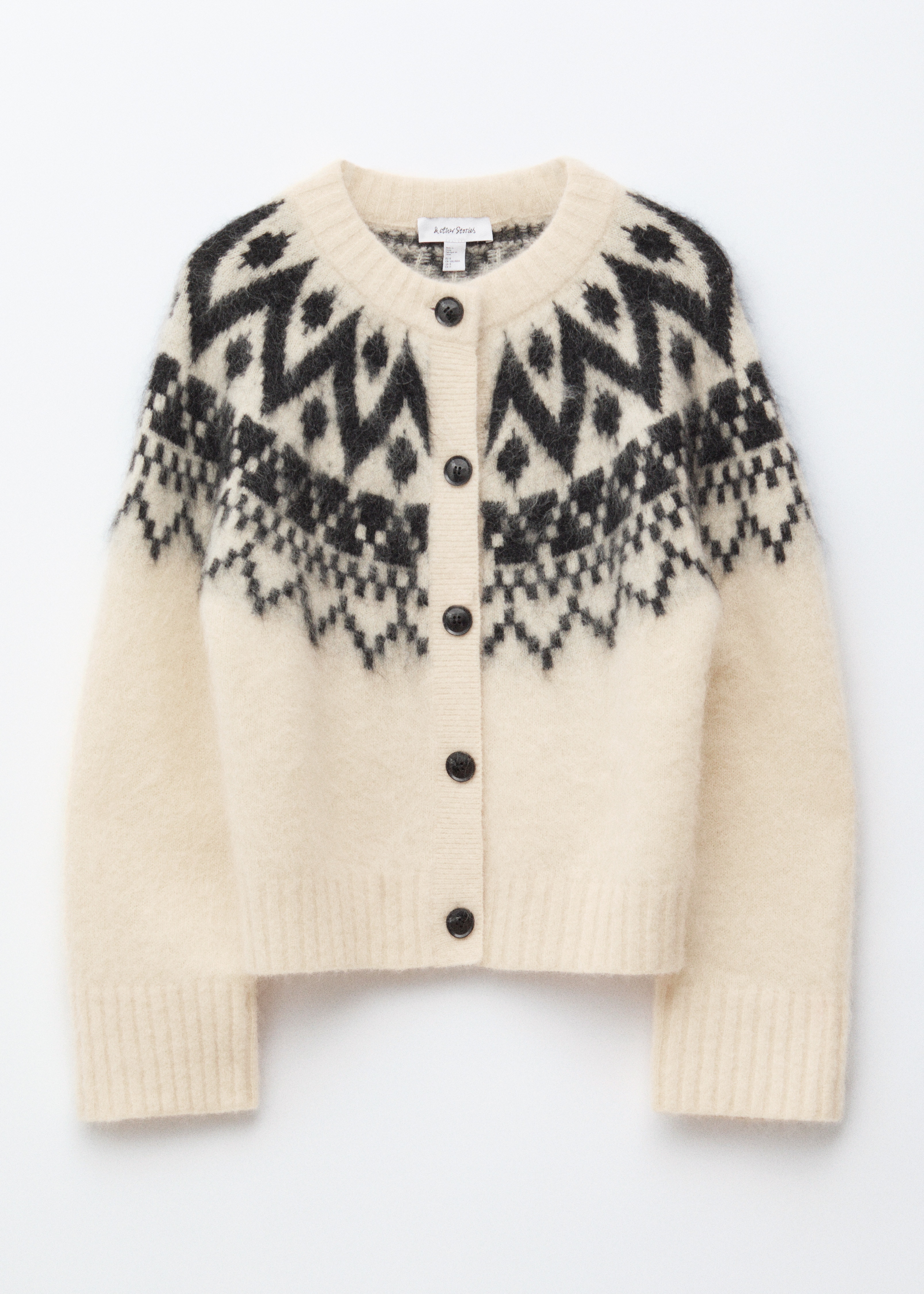 Mohair-Blend Cardigan - White/Black