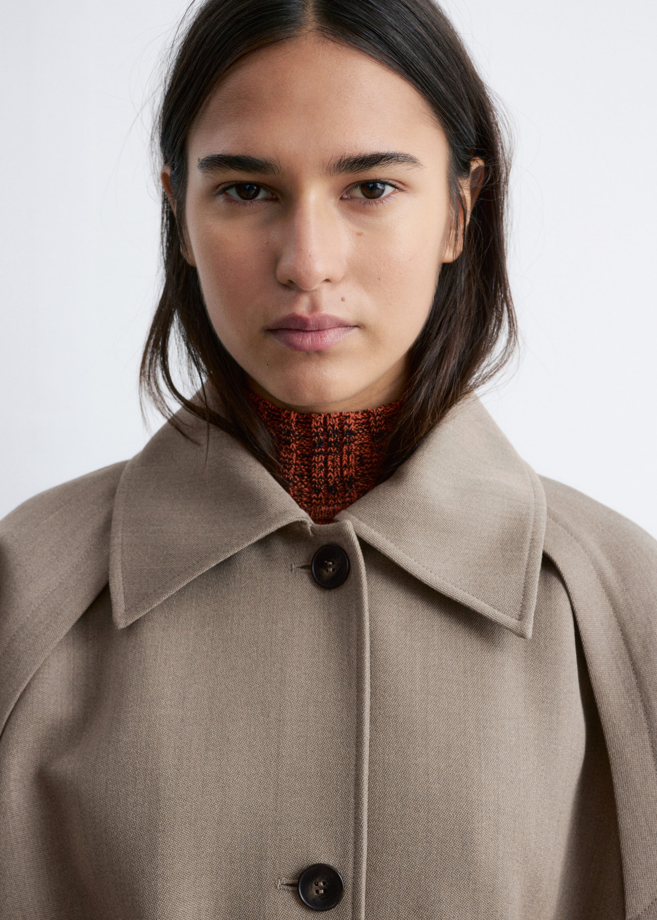 Tie-Belt Wool Trench Coat - Mole - Lookbook