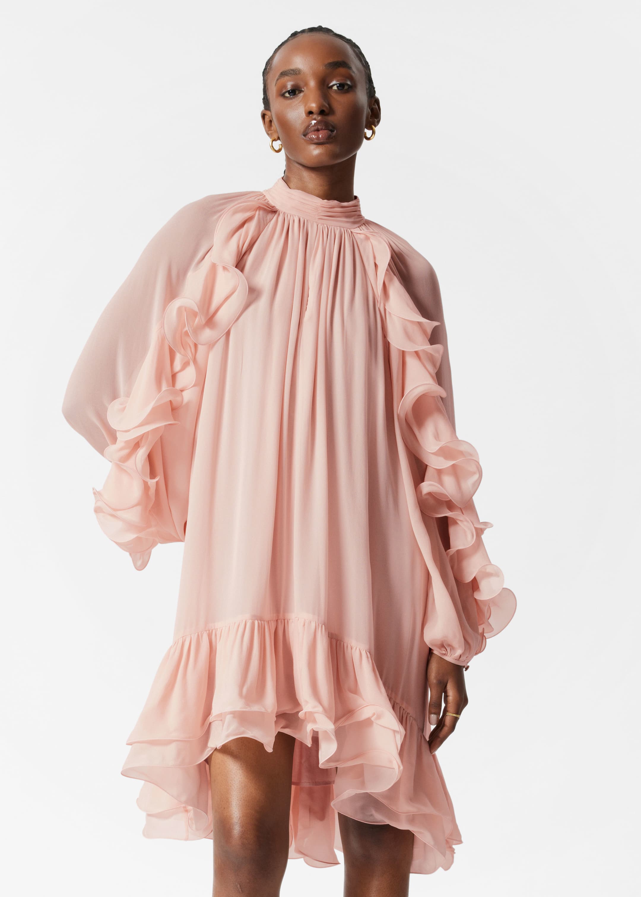 Agrandir l'image: Robe courte à volants - Rose poudré - FEMME | H&M FR 2