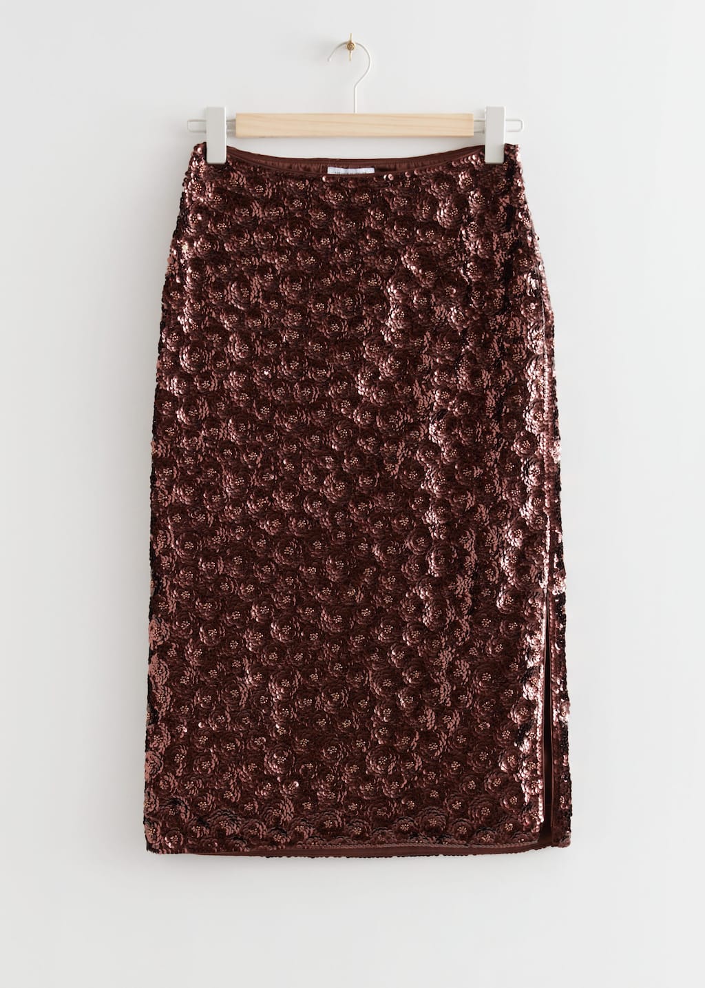 SequinBeadedMidiSkirt - Brown Metallic - Bodegón