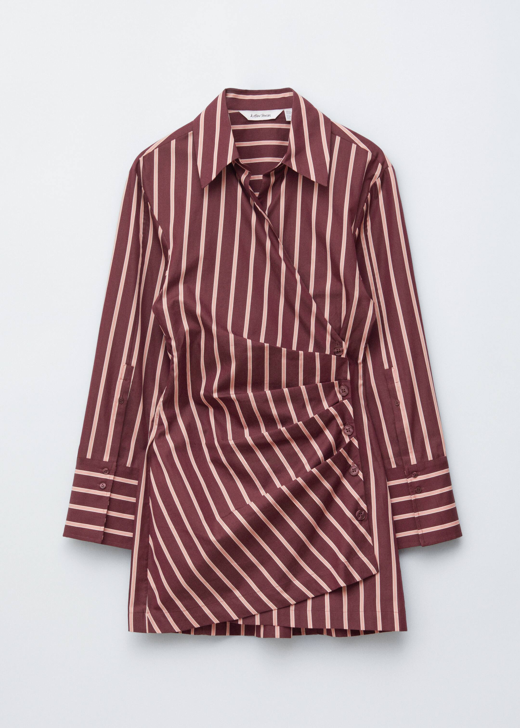 Visualizza immagine più grande: Mini chemisier a portafoglio - Rosso scuro/Righe rosa - DONNA | H&M IT 6