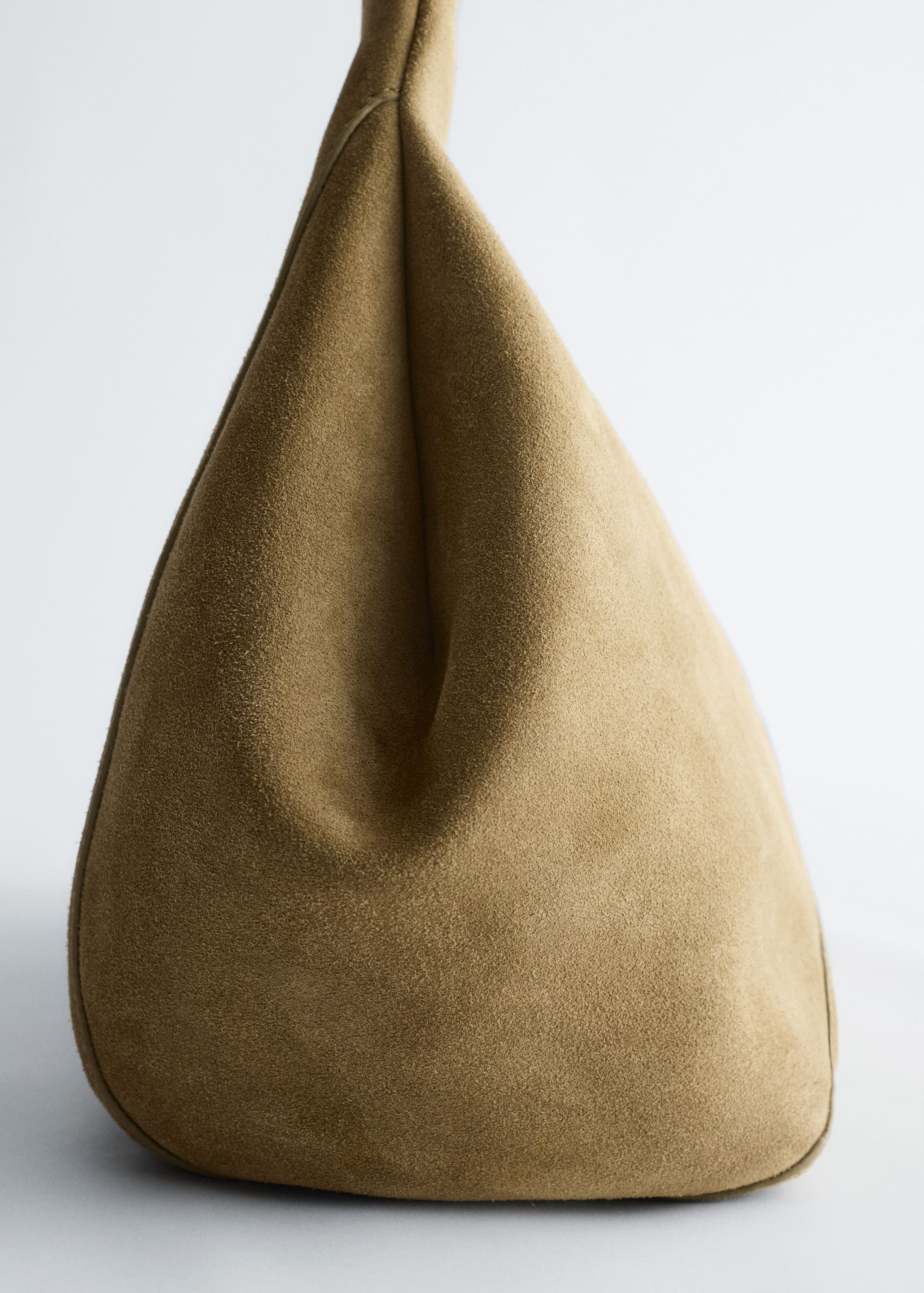 Image of Curved Leather Shoulder Bag