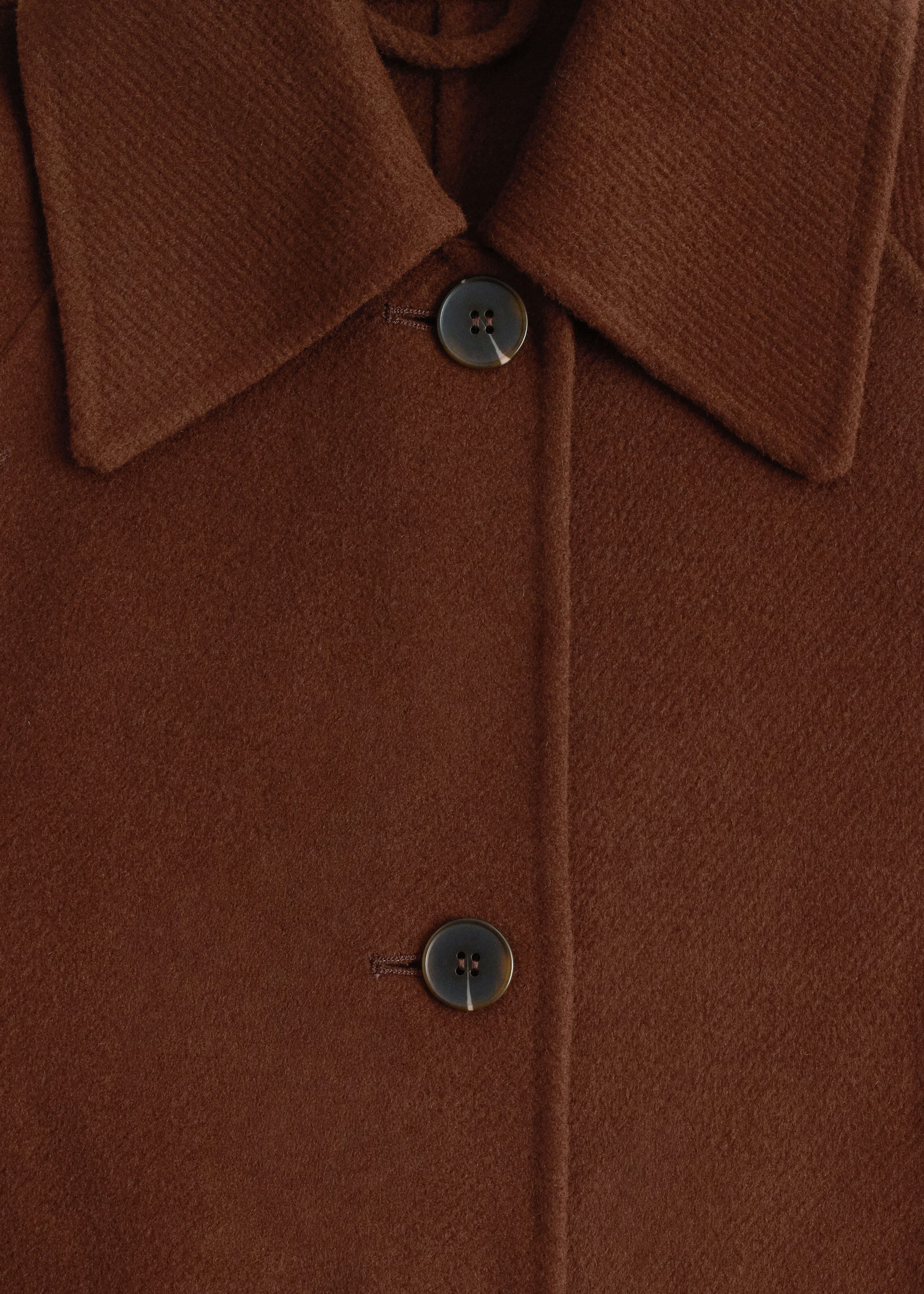 Image of Tie-Belt Wool Car Coat