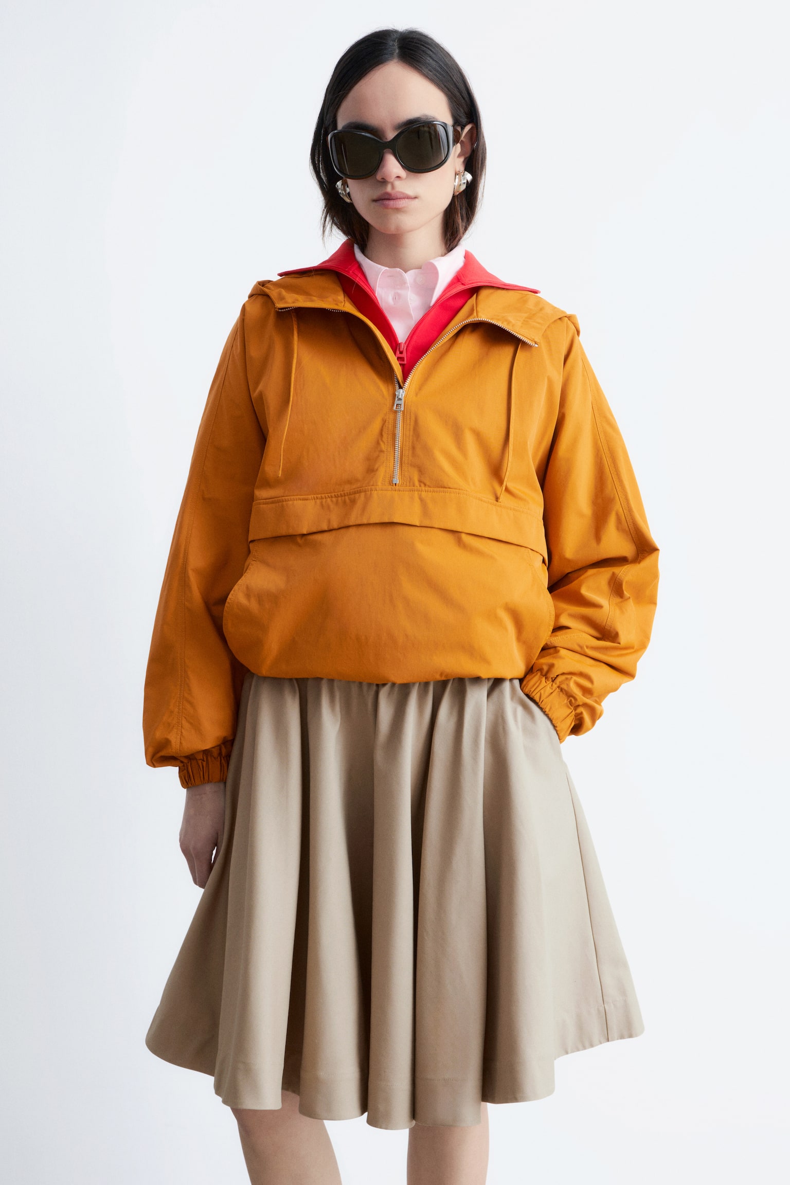 Anorak con cappuccio - Arancione/Nero - 6