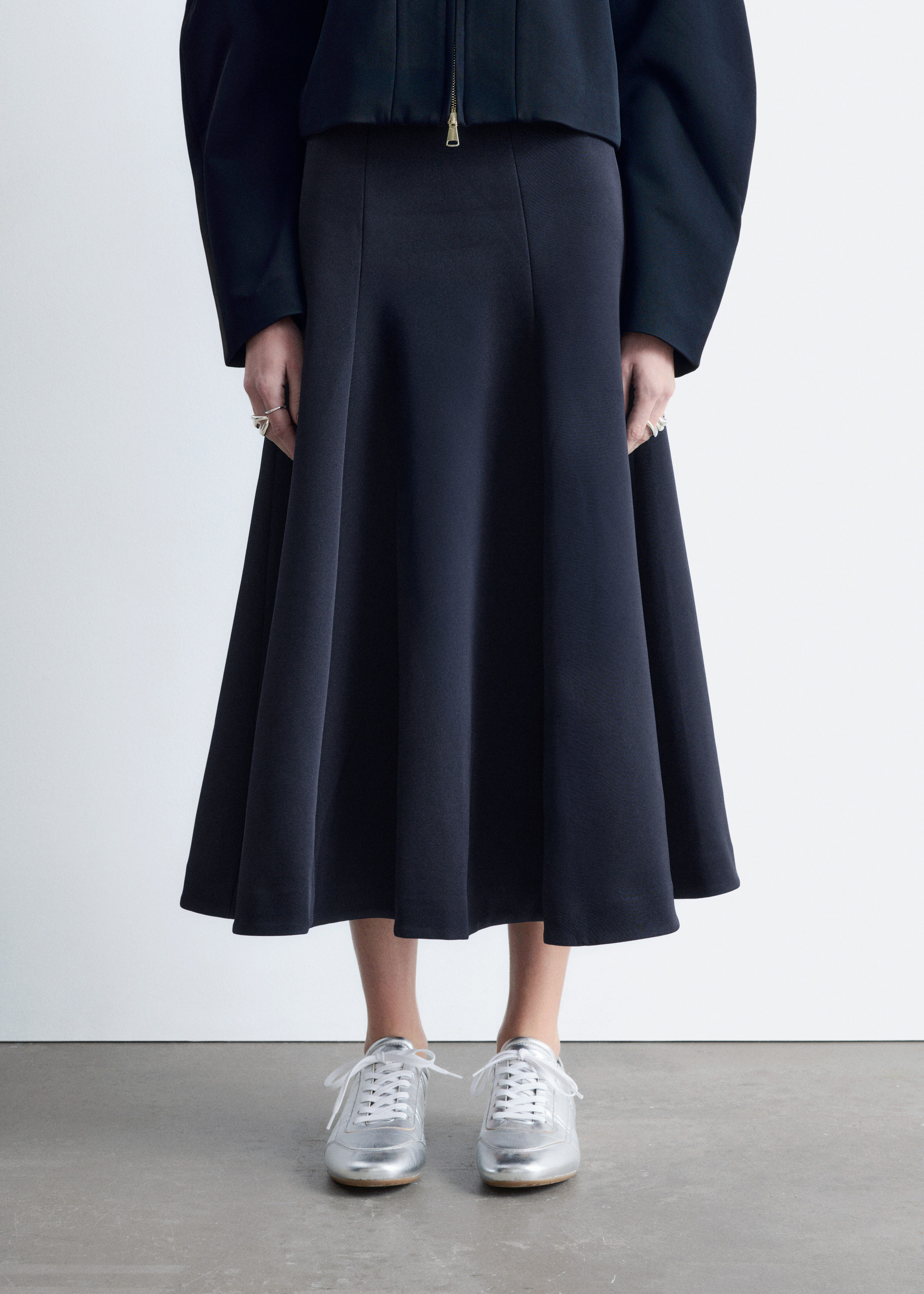 Voluminous Midi Skirt - Navy Blue - & Other Stories US