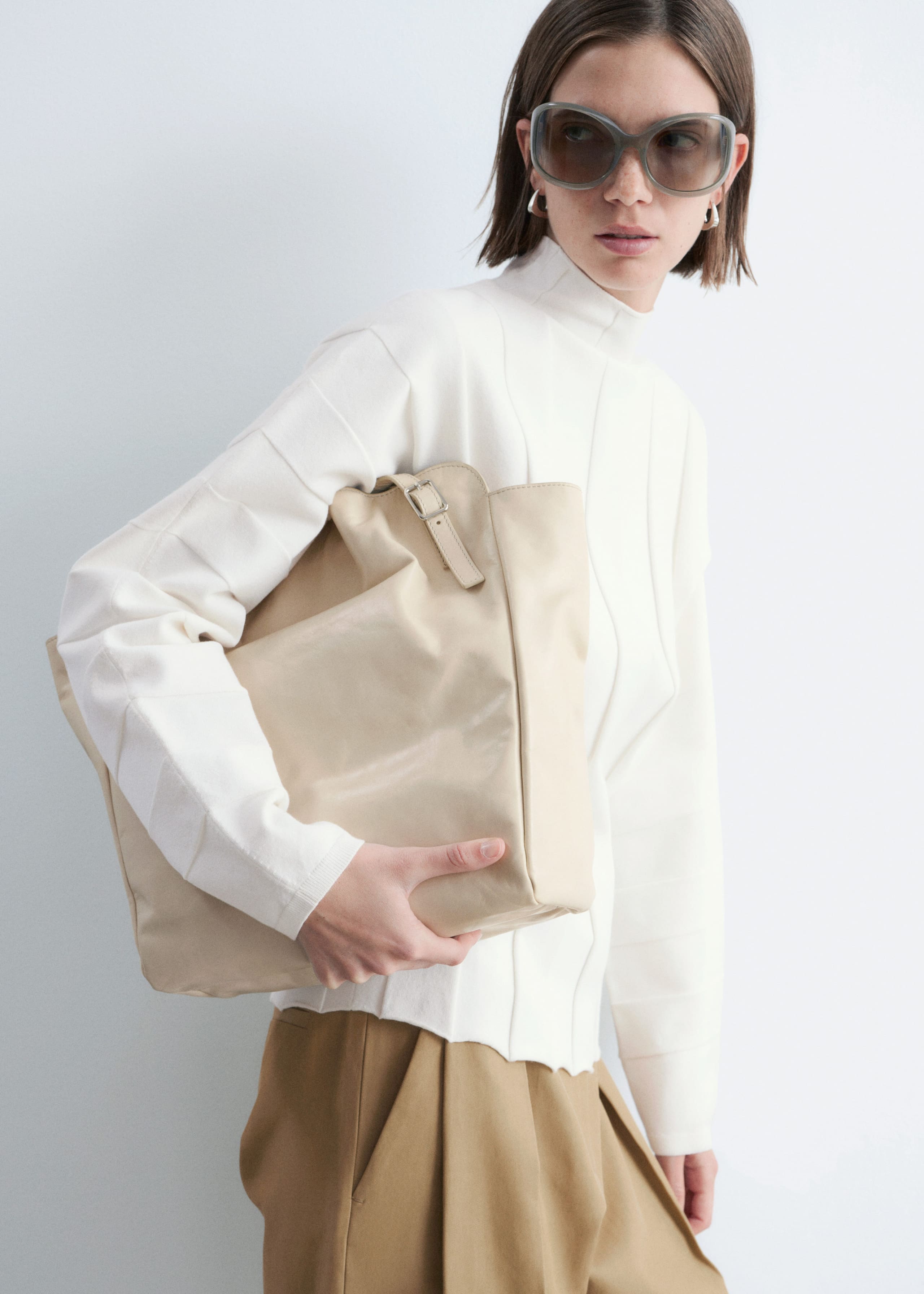 Image of Ribbed Mock-Neck Top