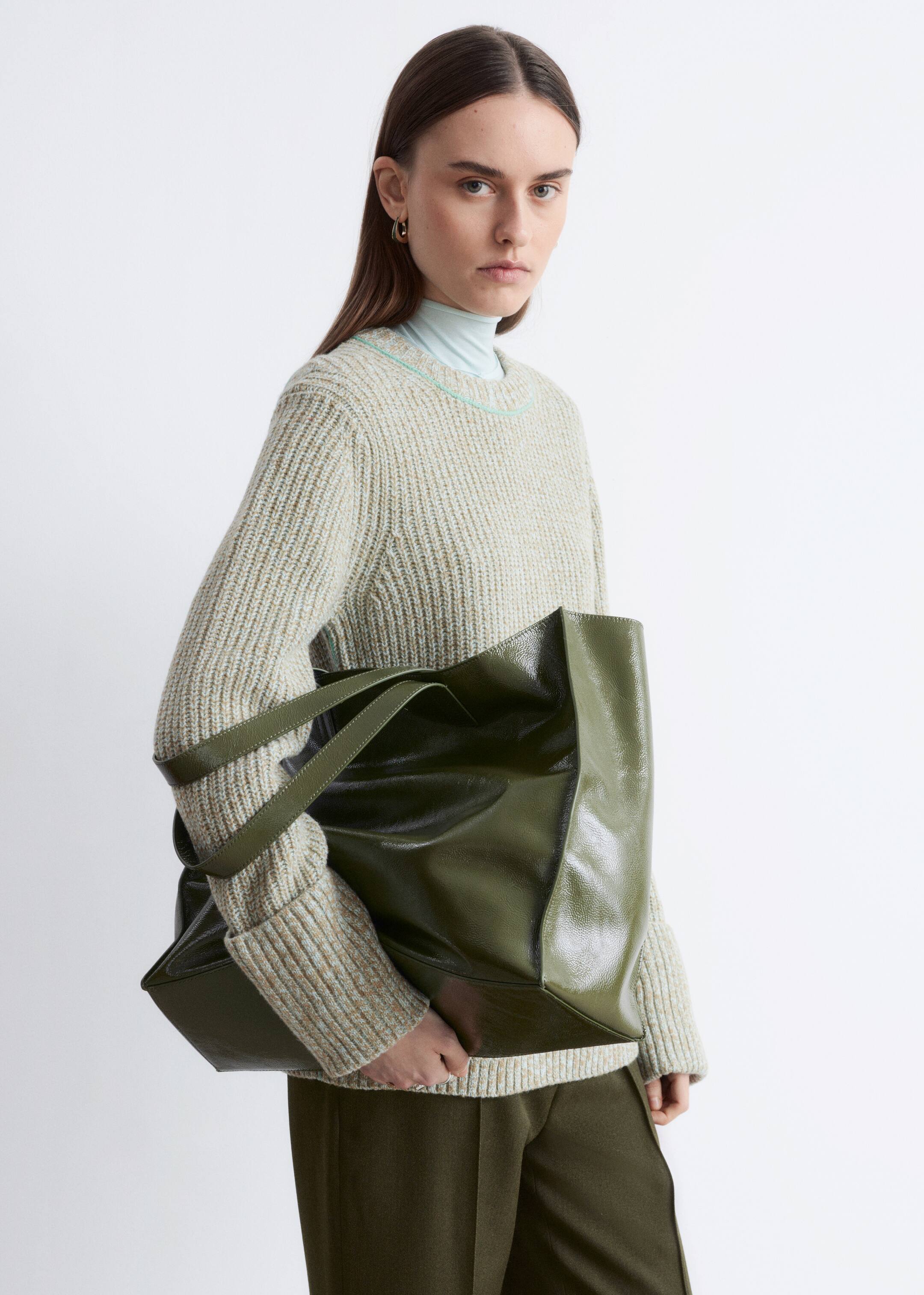 View larger image: Leather Tote Bag - Khaki Green - Ladies | H&M GB 1