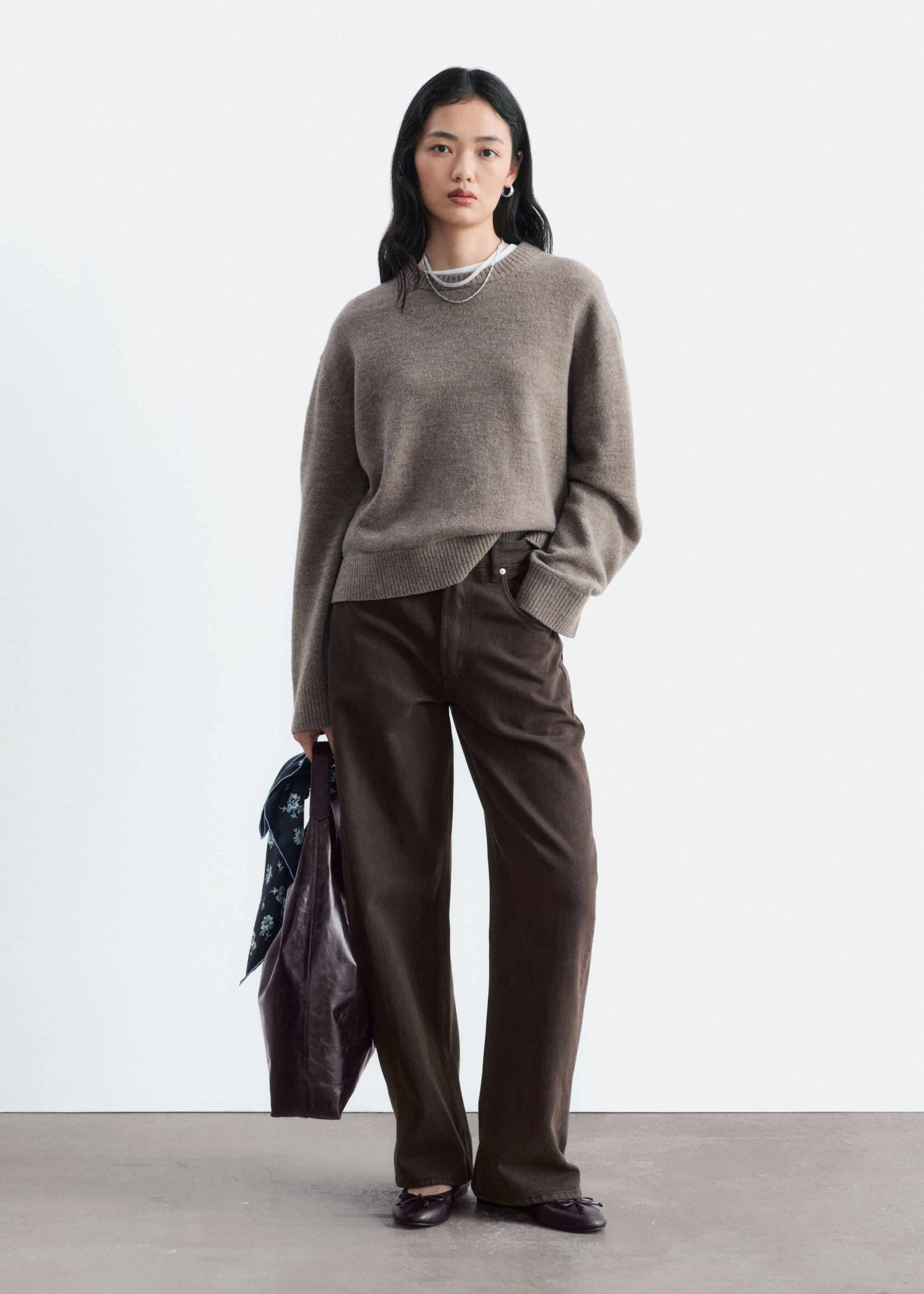 Boxy Knit Jumper - Dark Mole - Still Life