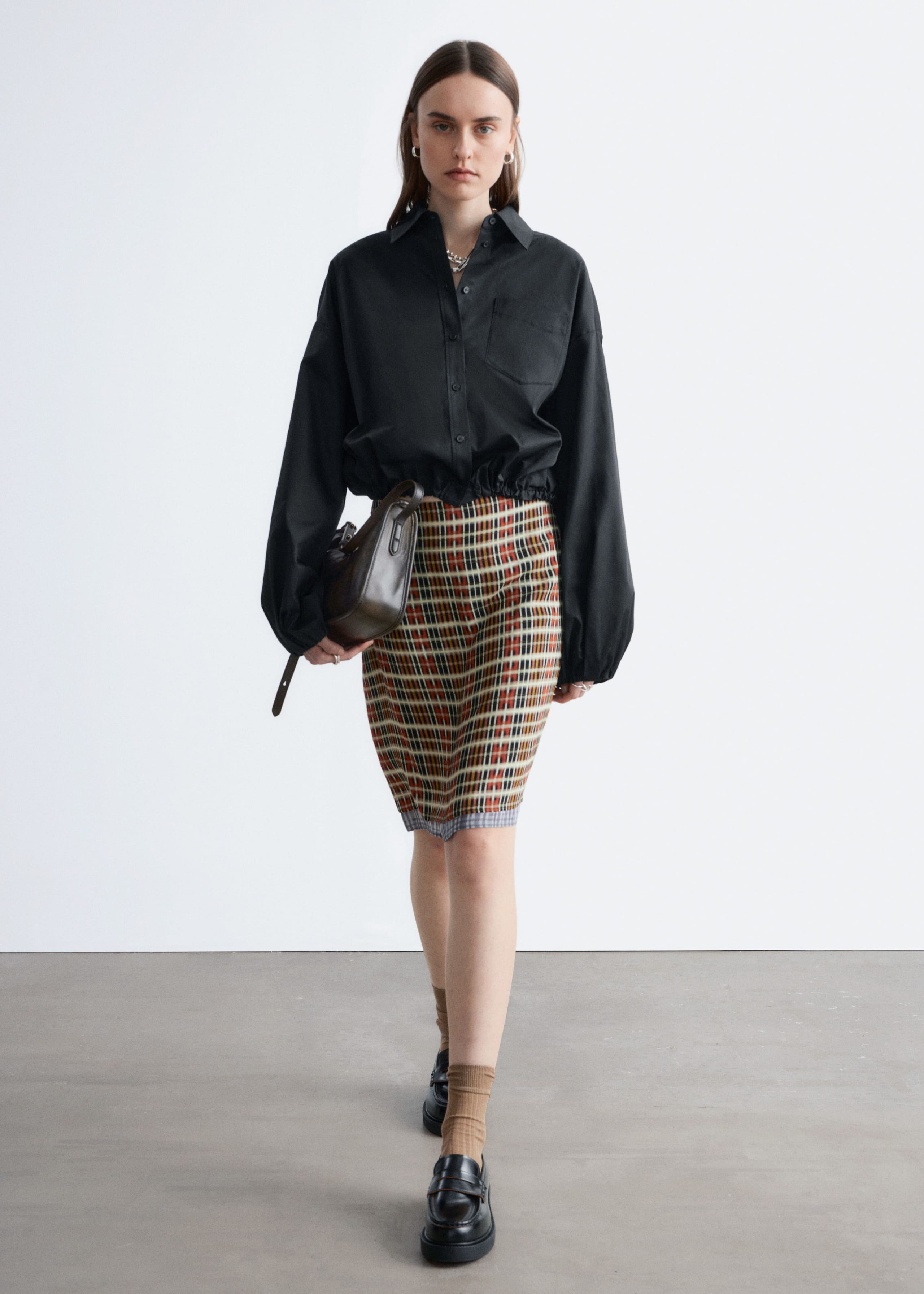 Image of Knee-Length Slip Skirt