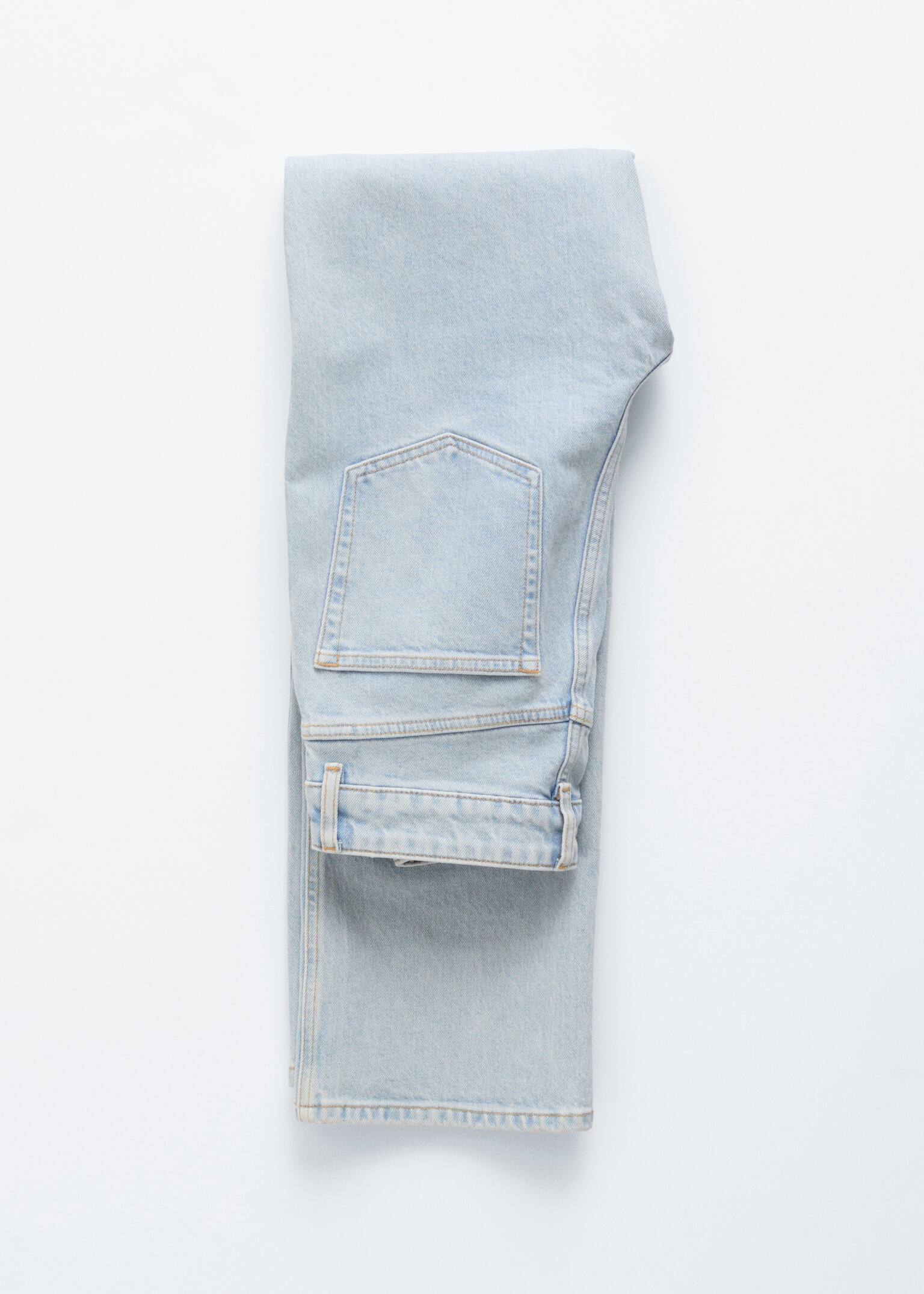 Jeans mit hohem Bund und weitem Bein - Hellblau/Mittelblaue Waschung - 9