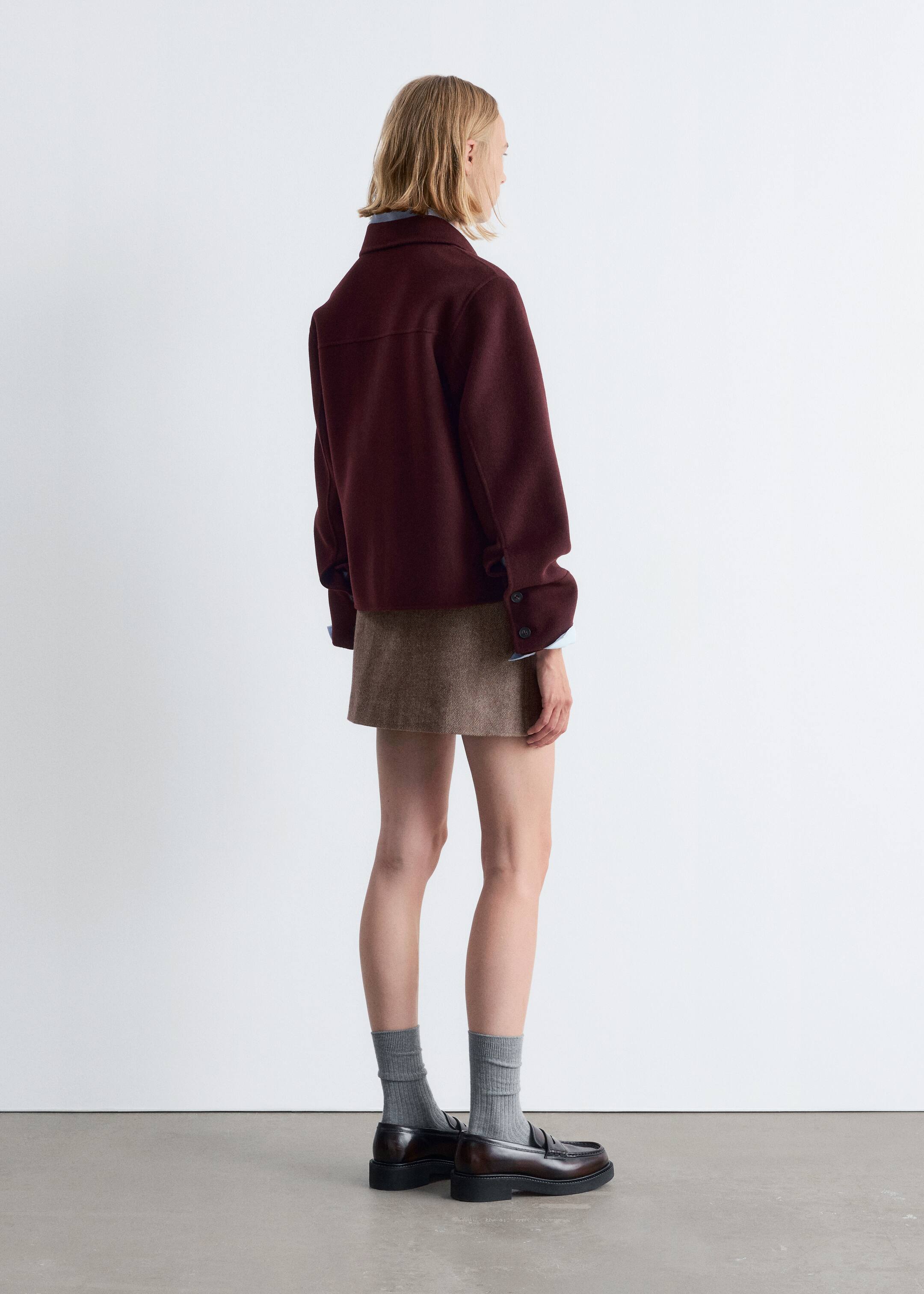 Visualizza immagine più grande: Giacca in lana con colletto - Rosso scuro - DONNA | H&M IT 4