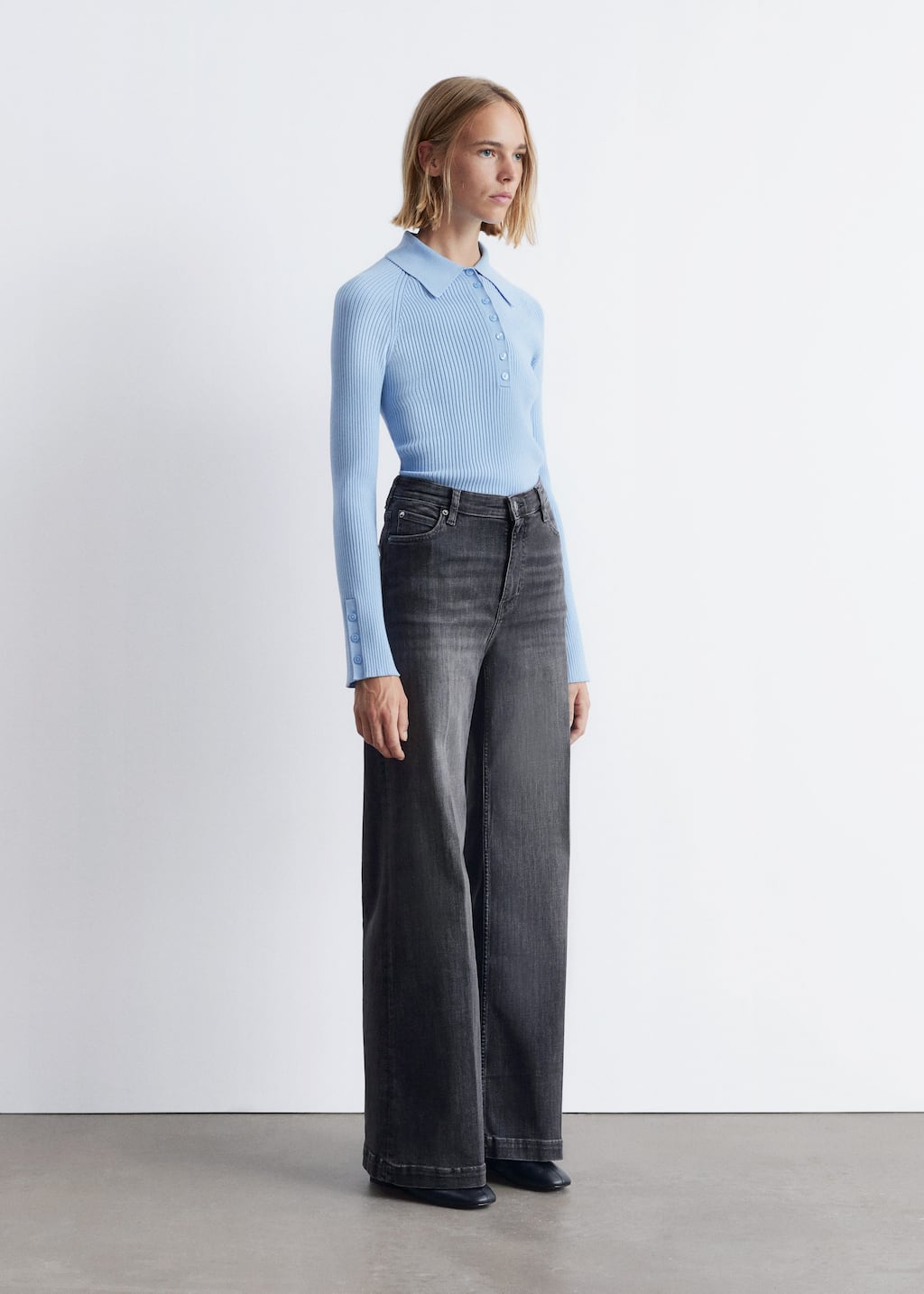 Image of Wide Press-Crease Jeans