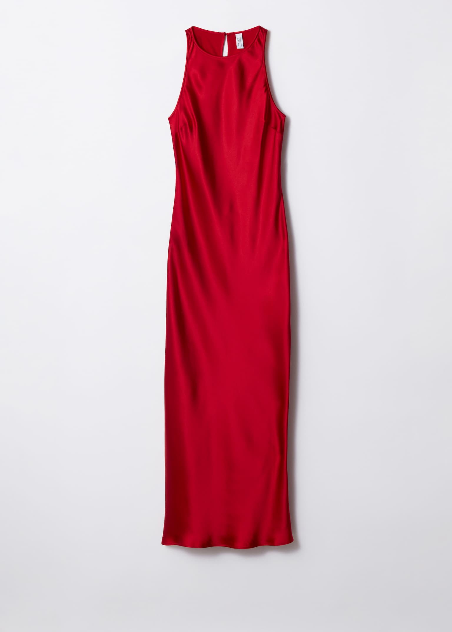 Robe midi en satin sans manches - Rouge/Marron foncé/Dark pink/Noir/Rose/Bleu moyen/Bleu clair/Jaune pastel/Gris clair/Rouge foncé