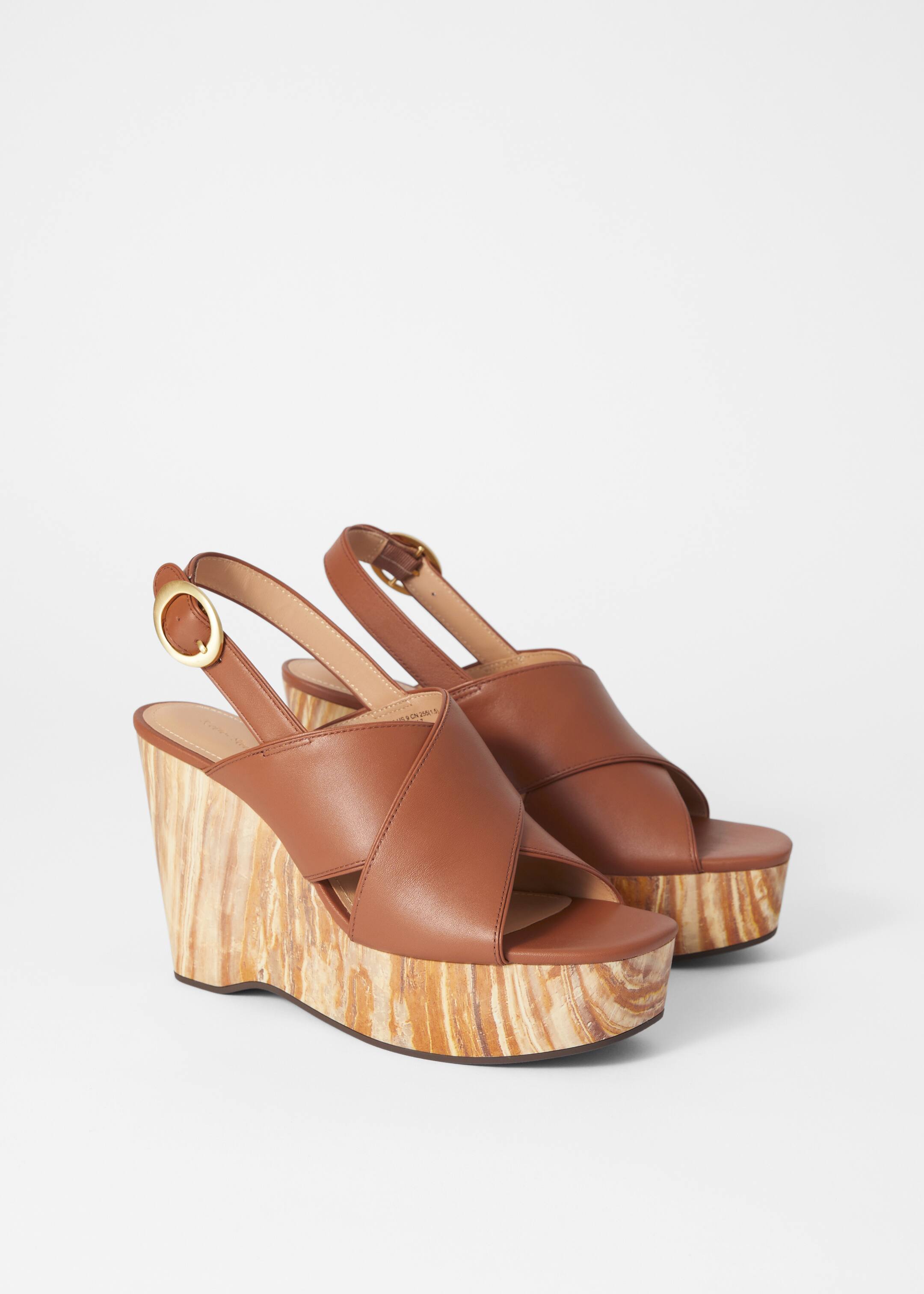 Agrandir l'image: Sandales compensées en cuir - Marron Clair - FEMME | H&M FR 4