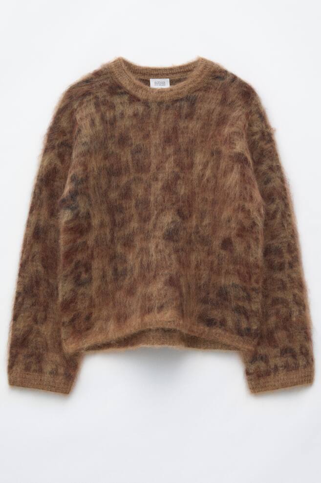 Jersey en mezcla de mohair - Beige oscuro/Rojo/Azul/Gris/Cuadros - 1