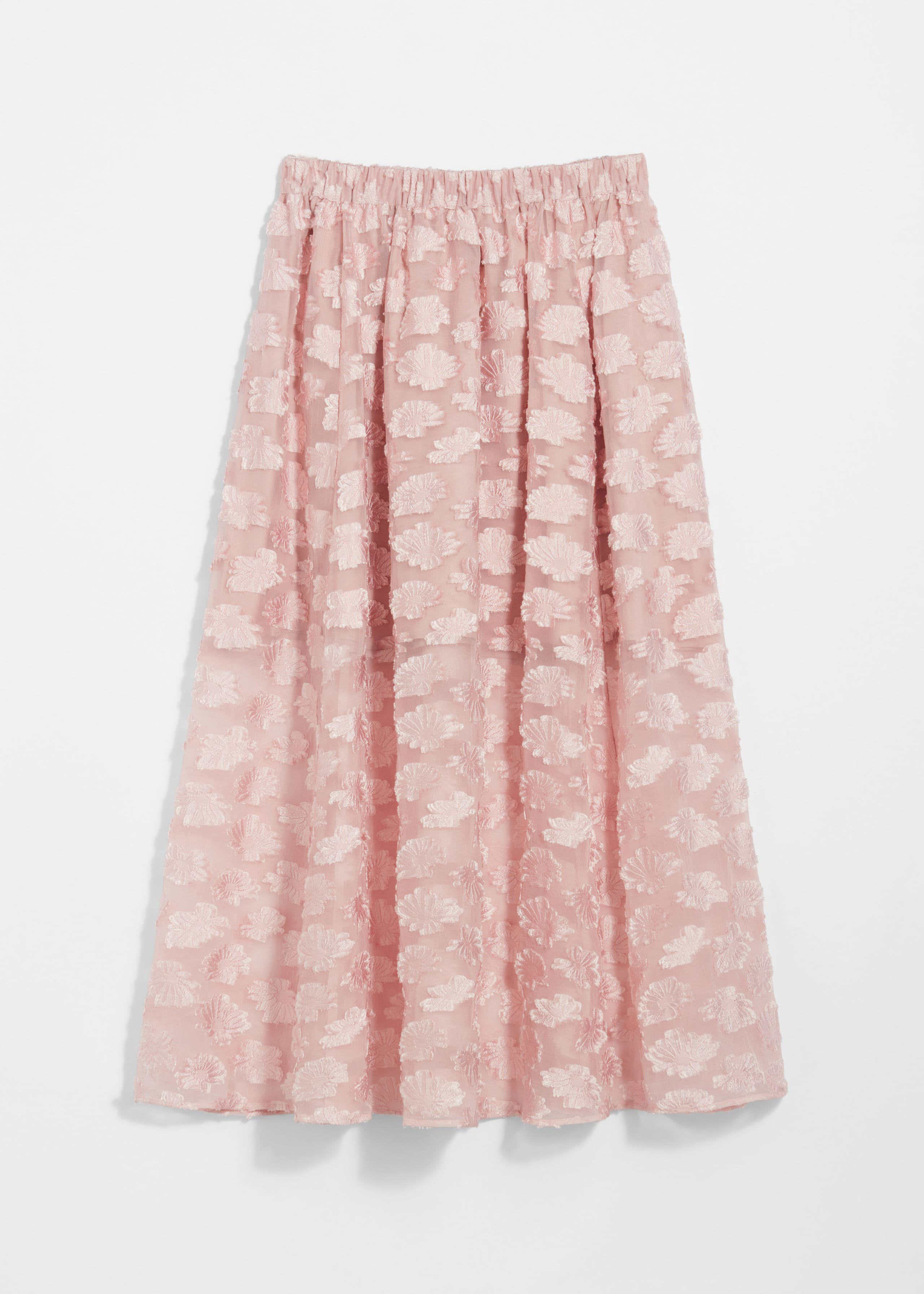 Floral-Appliqué Midi Skirt - Pink - Still Life