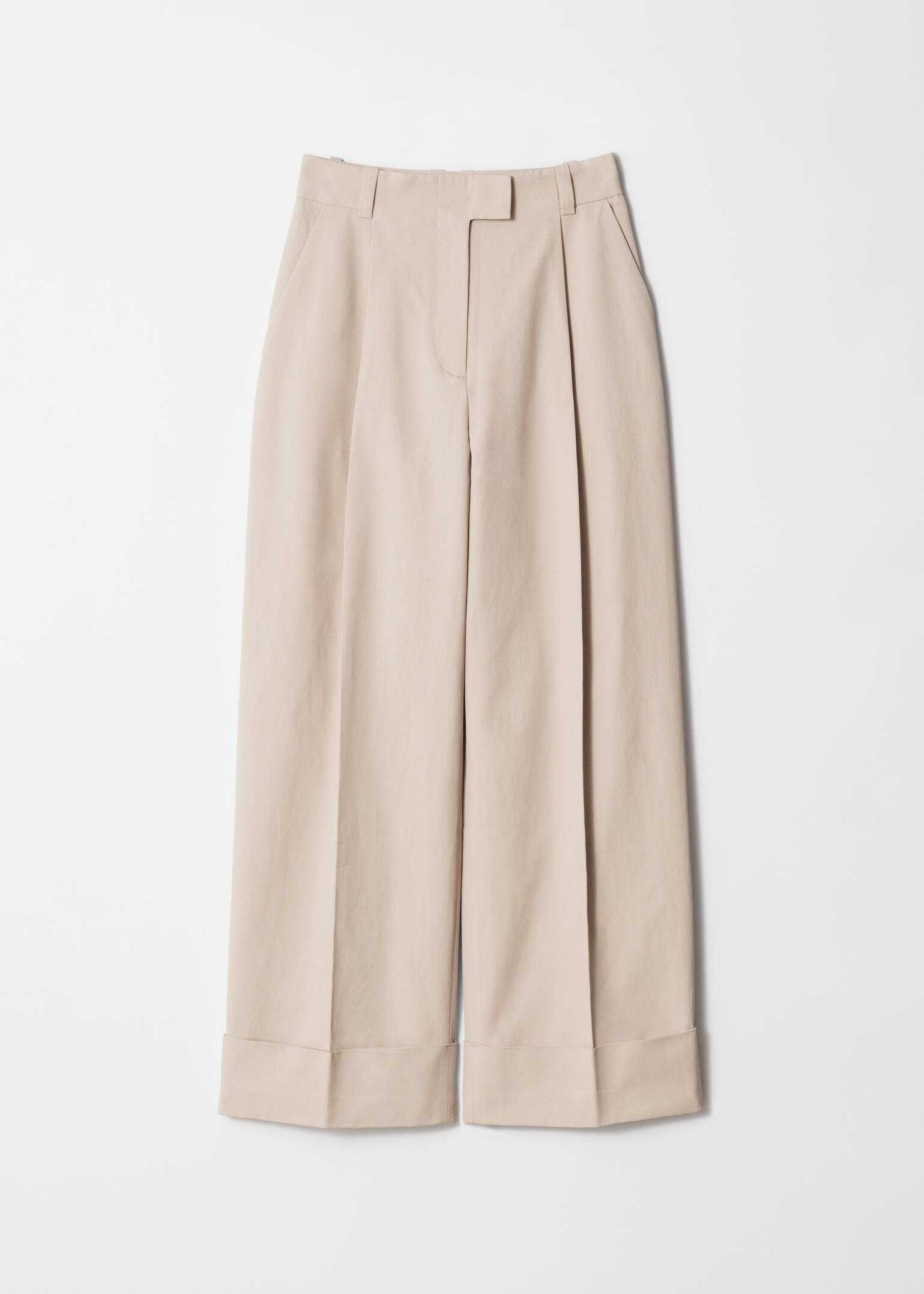 Press-Crease Trousers - Beige/Black