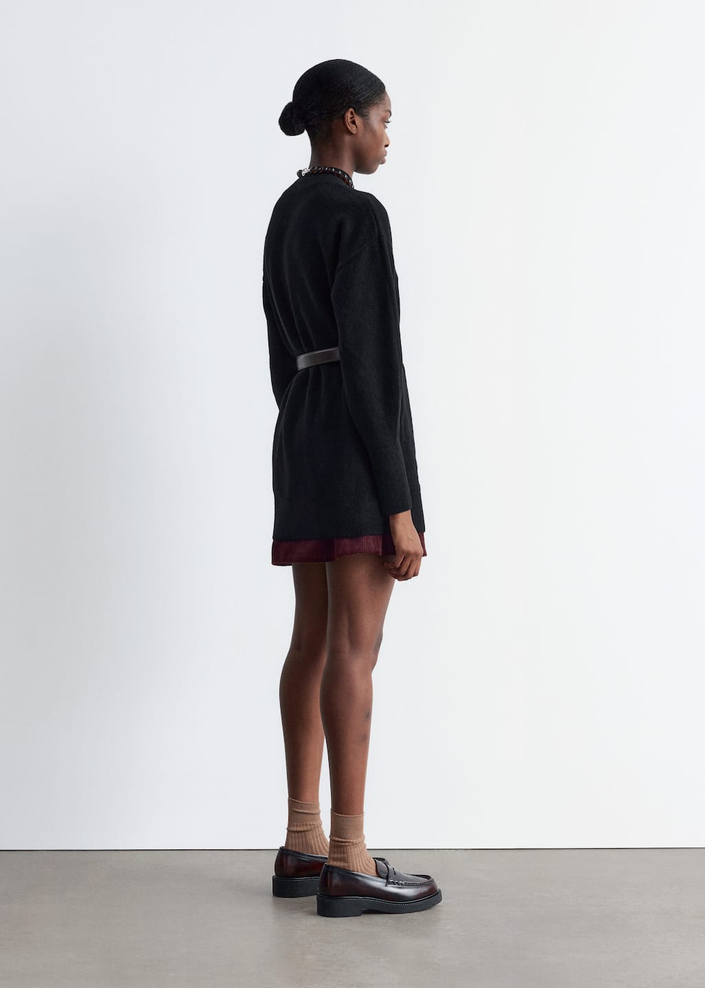 Image of Minivestido de punto con cinturón