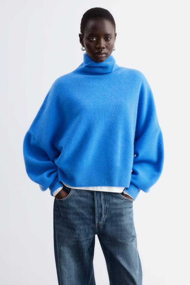 Oversized Merino Jumper - Blue/Grey/Black - 1