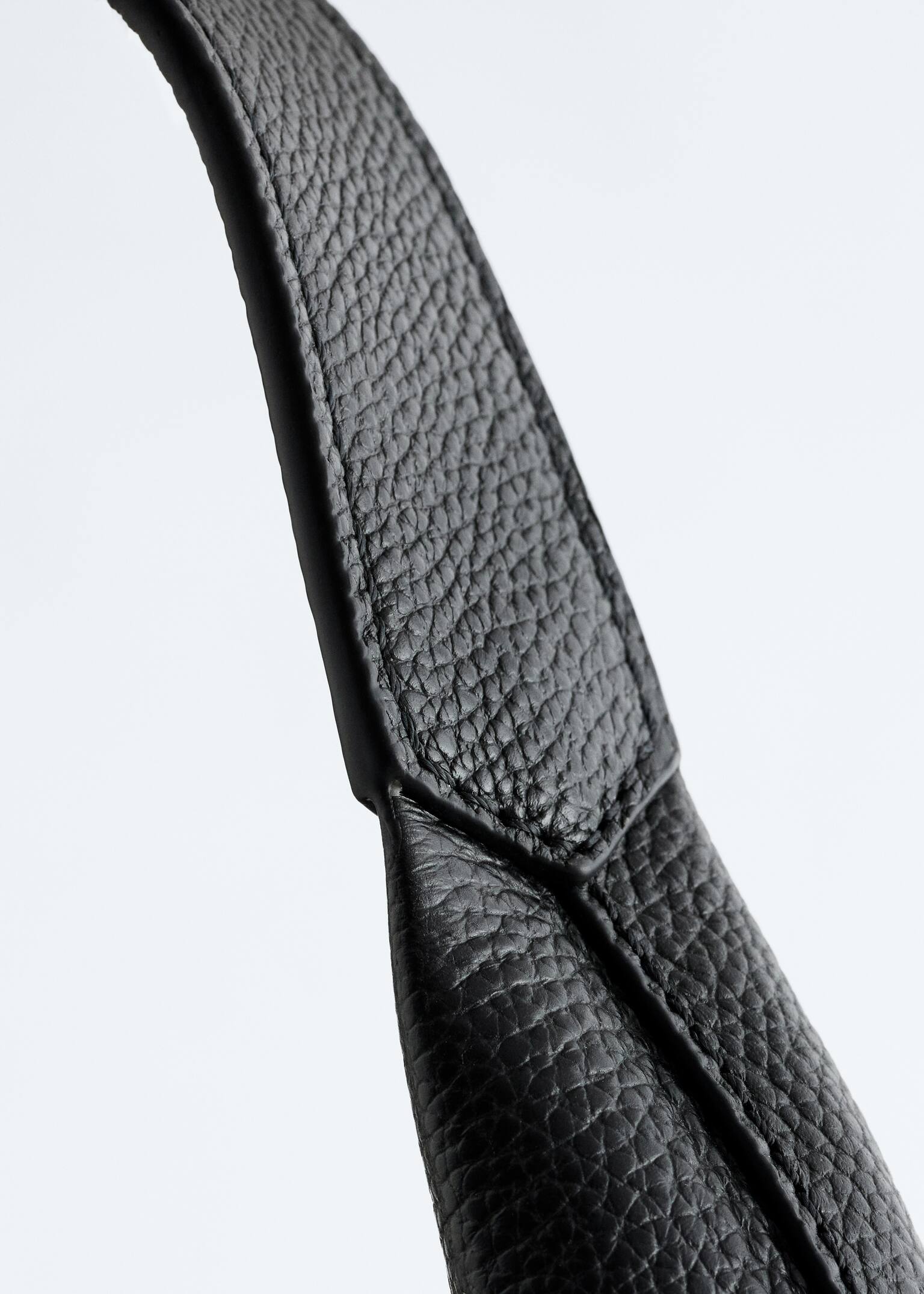 Klasyczna skórzana torba - Czarny/Mahoniowy - 5