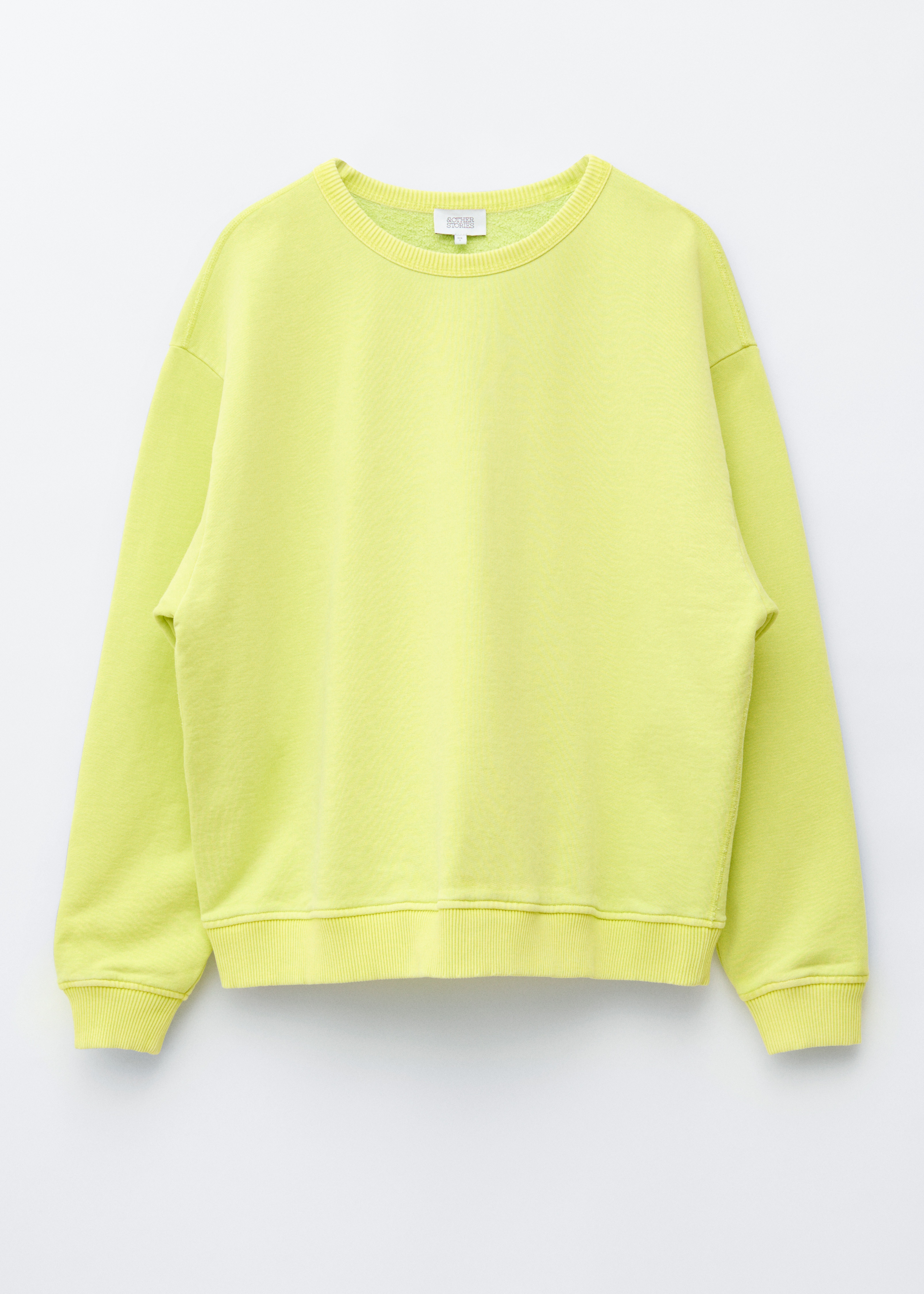 Hanorac Supradimensionat Din Jersey De Bumbac - Galben Aprins/Albastru Deschis